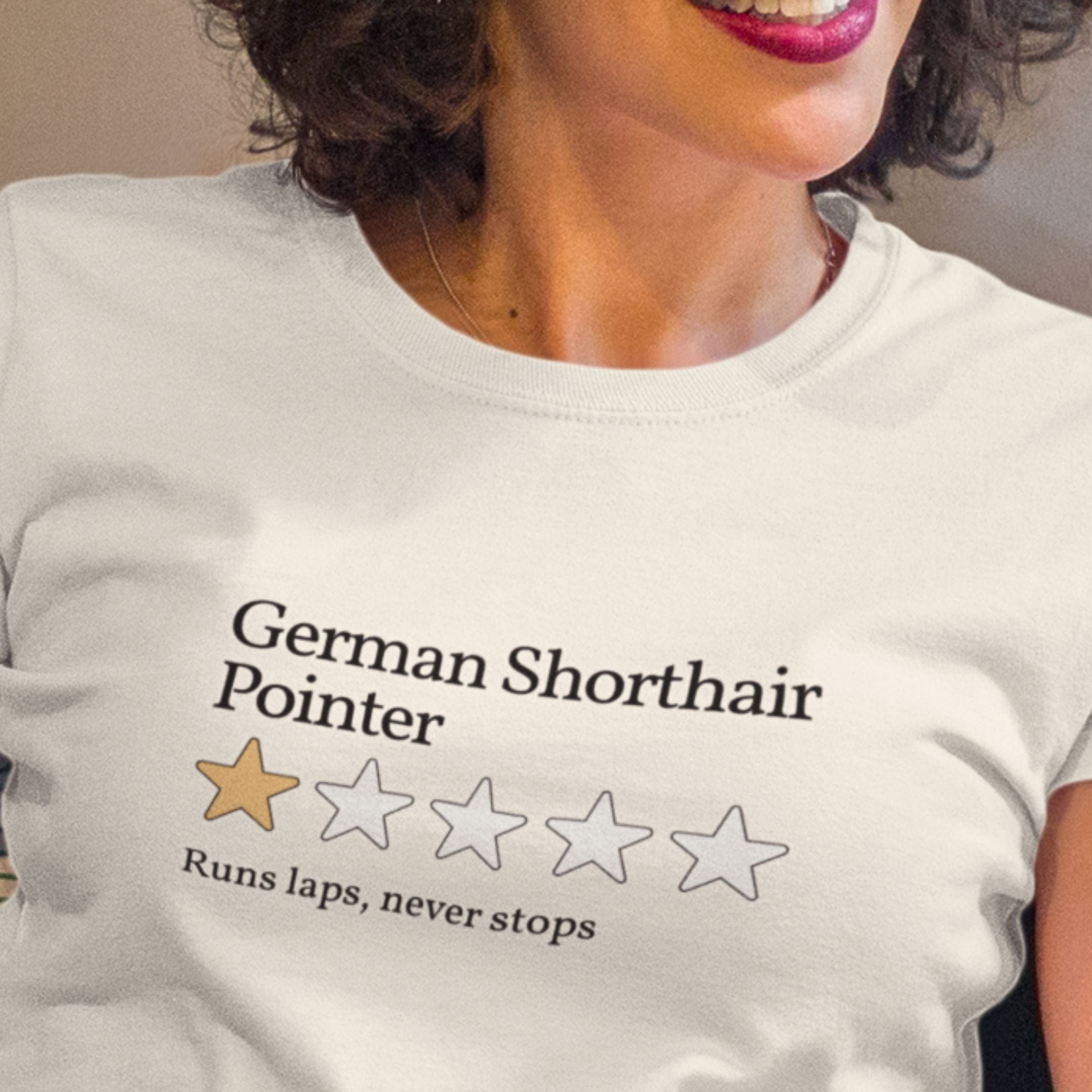 T-Shirt German Shorthair Pointer One Star Review Premium Unisex T-Shirt ReallyintoDogs