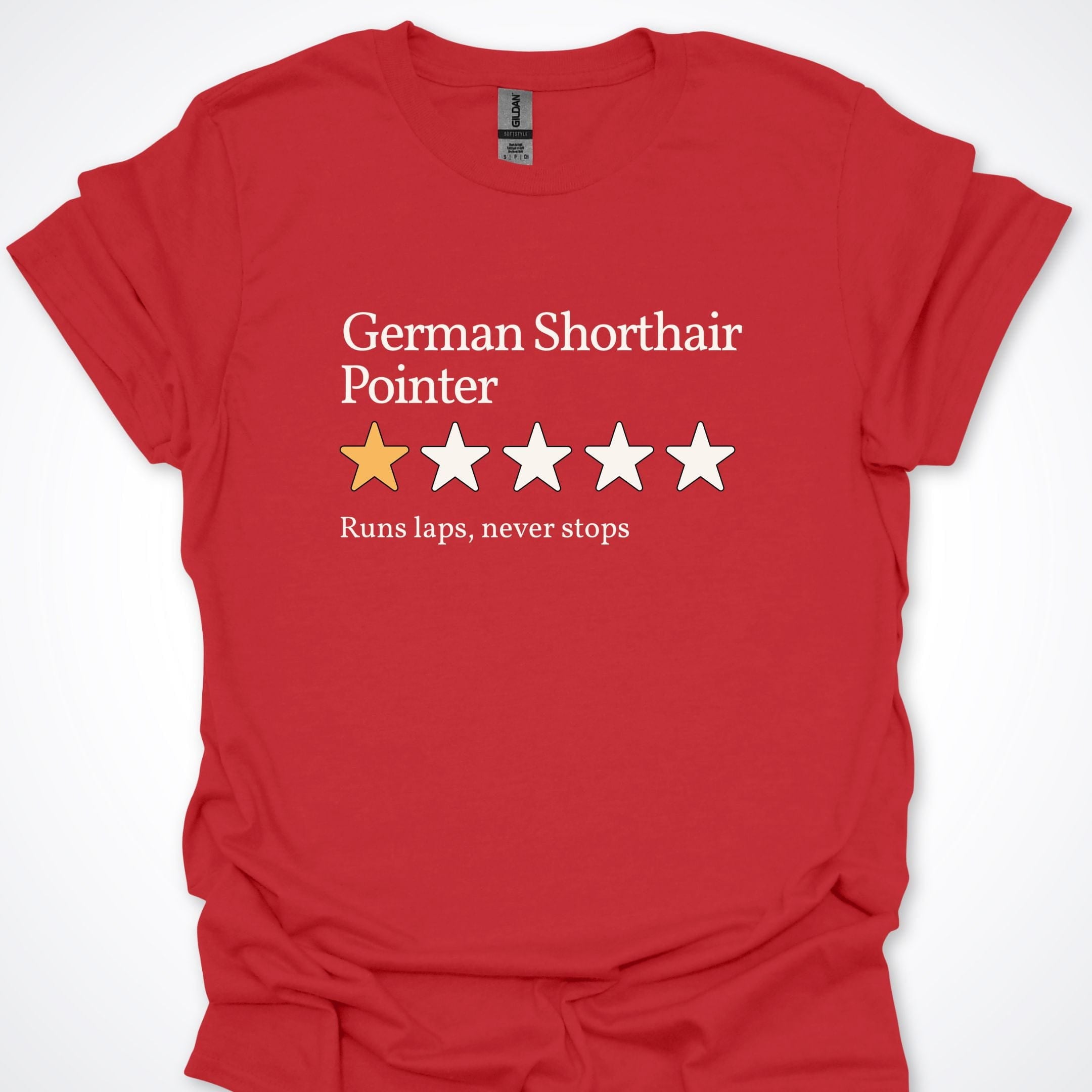 T-Shirt Red / S German Shorthair Pointer One Star Review Premium Unisex T-Shirt ReallyintoDogs