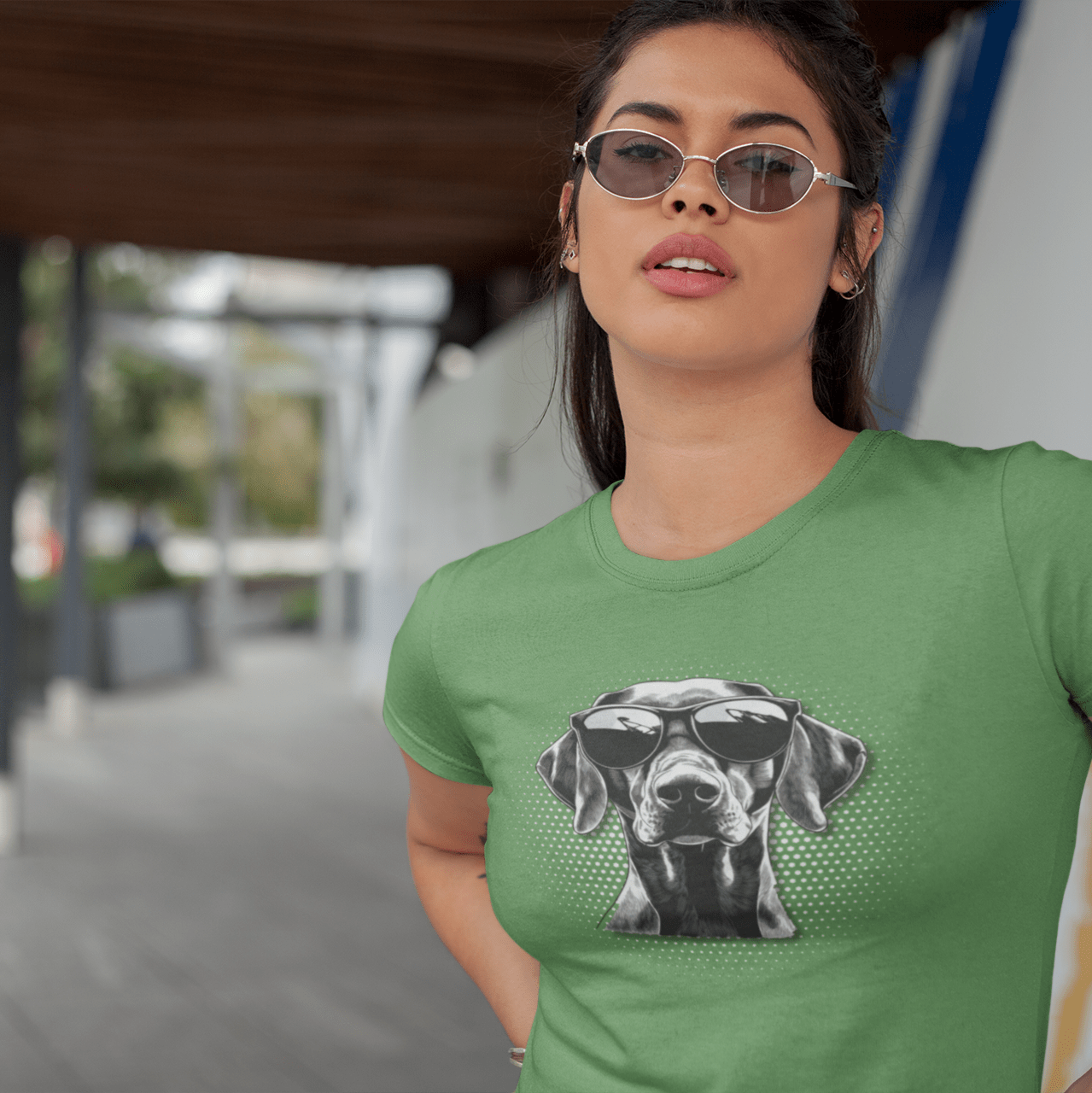 T-Shirt German Shorthair Pointer Top Dog Cool Dog with Sunglasses Premium Unisex Tee --reallyintothat