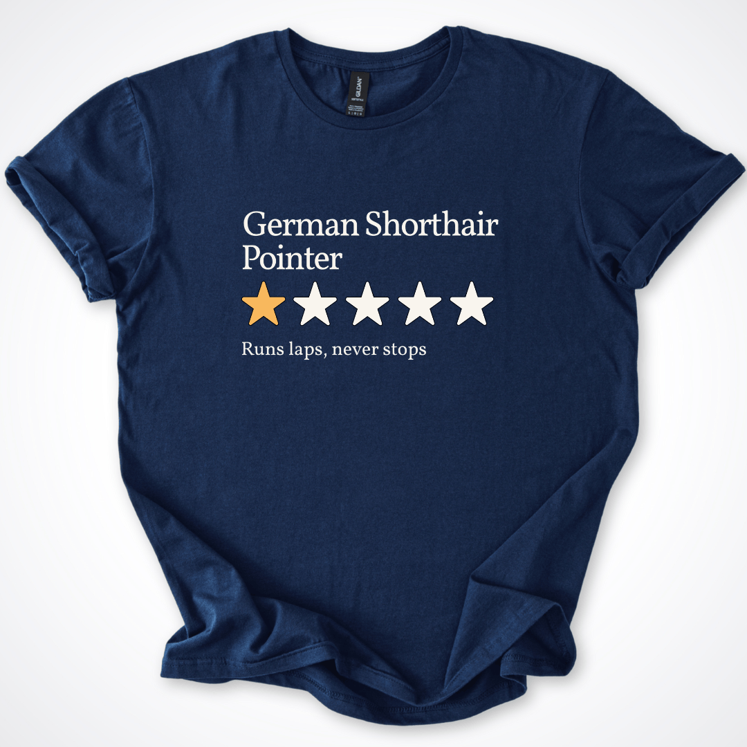 T-Shirt Navy / S German Shorthaired Pointer One Star Review T-Shirt ReallyintoDogs