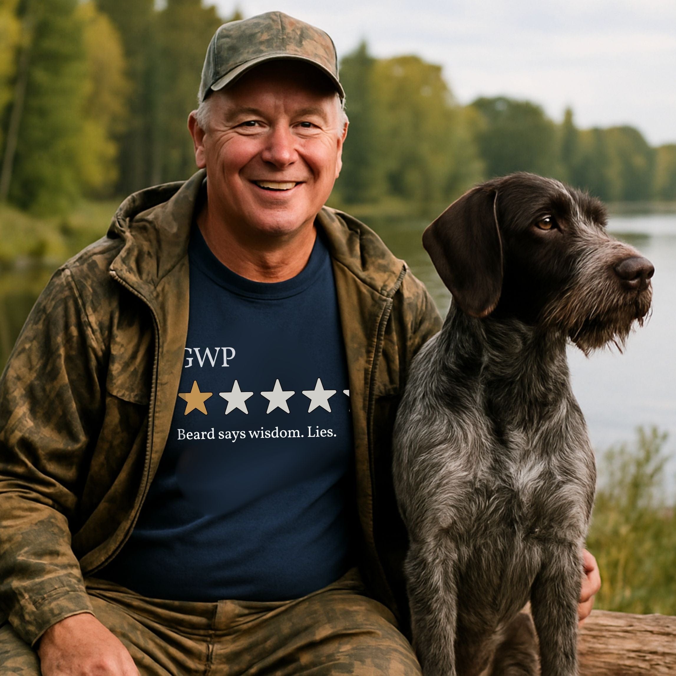 T-Shirt German Wirehaired Pointer One Star Review T-Shirt ReallyintoDogs