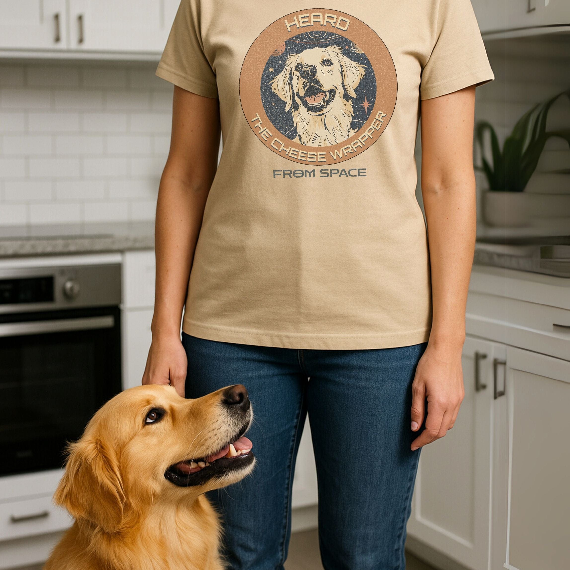 T-Shirt Golden Retriever Heard the Cheese Wrapper T-Shirt ReallyintoDogs