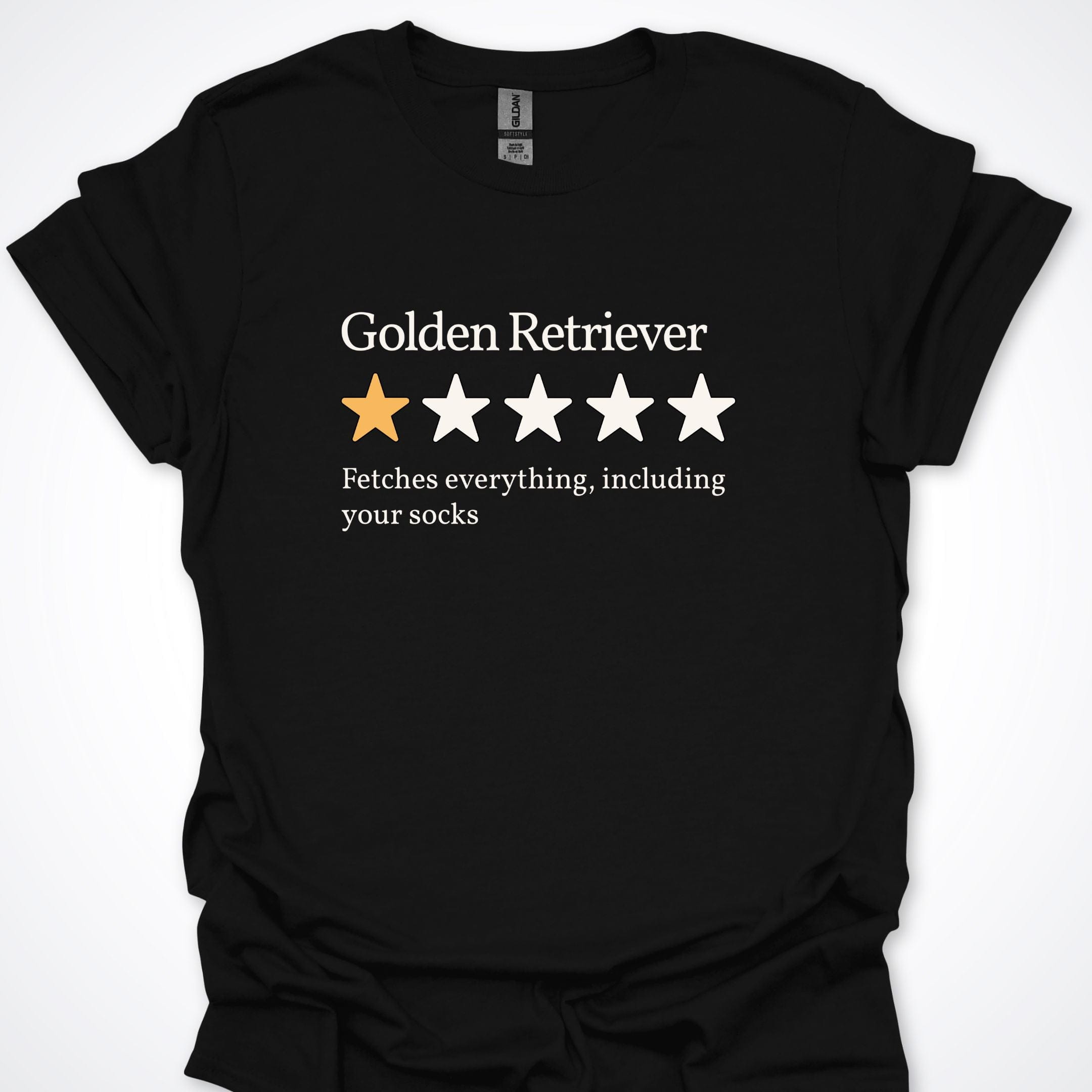 T-Shirt Black / S Golden Retriever One Star Review Premium Unisex T-Shirt ReallyintoDogs