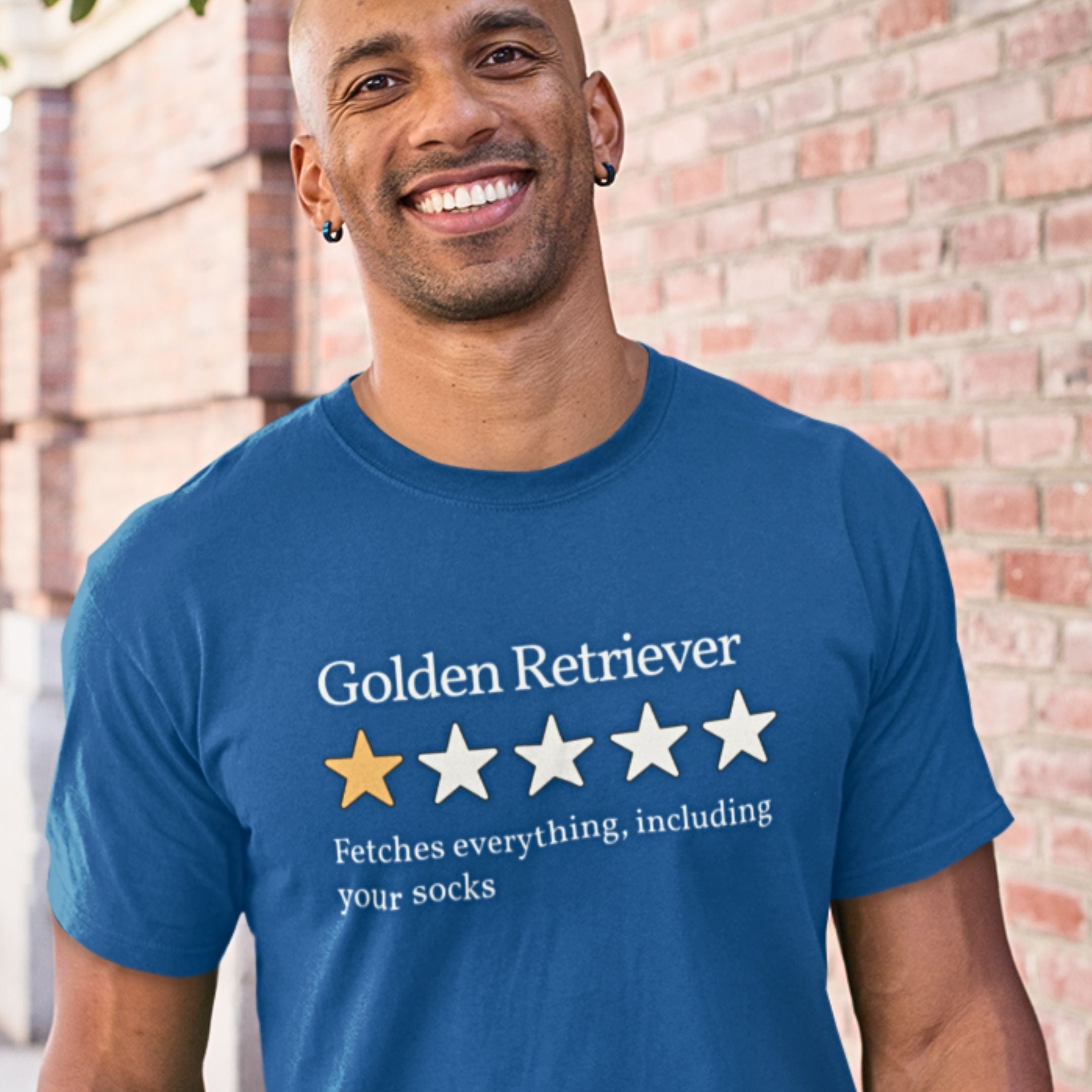 T-Shirt Golden Retriever One Star Review Premium Unisex T-Shirt ReallyintoDogs