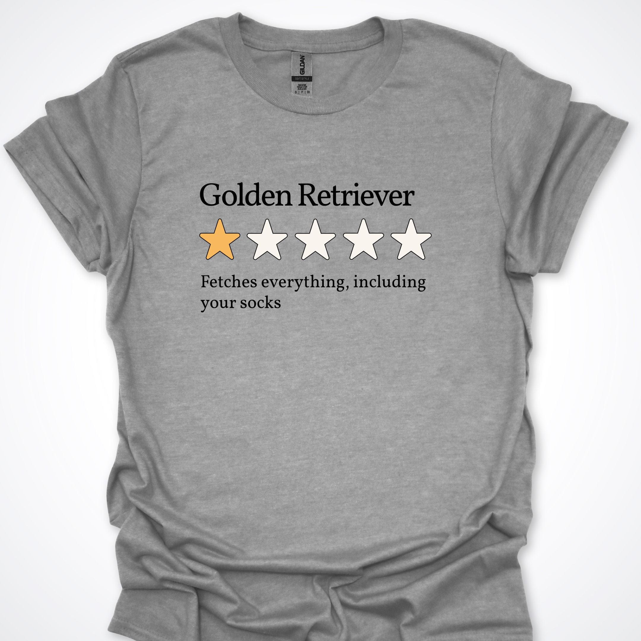 T-Shirt Sport Grey / S Golden Retriever One Star Review Premium Unisex T-Shirt ReallyintoDogs