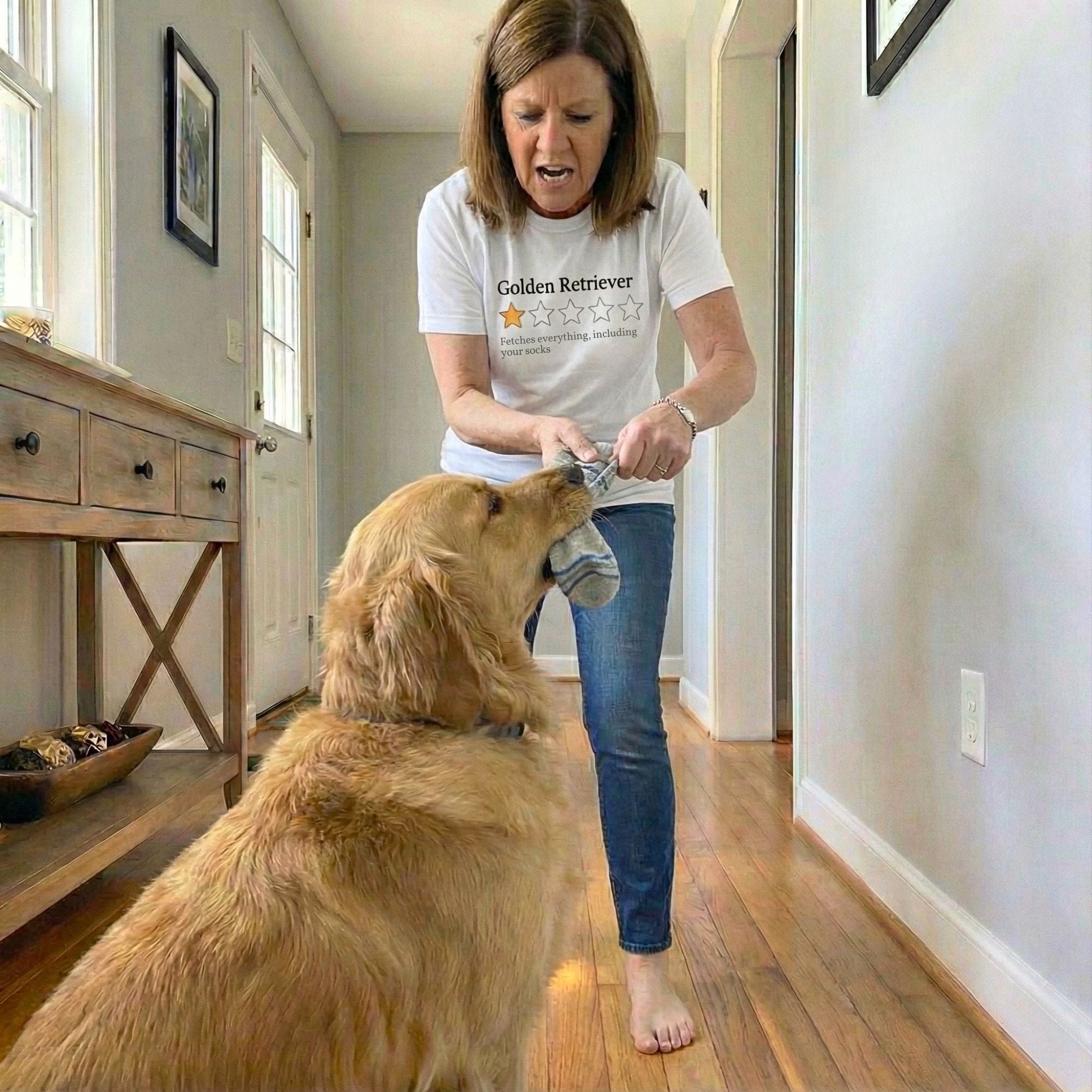 T-Shirt Golden Retriever One Star Review T-Shirt ReallyintoDogs