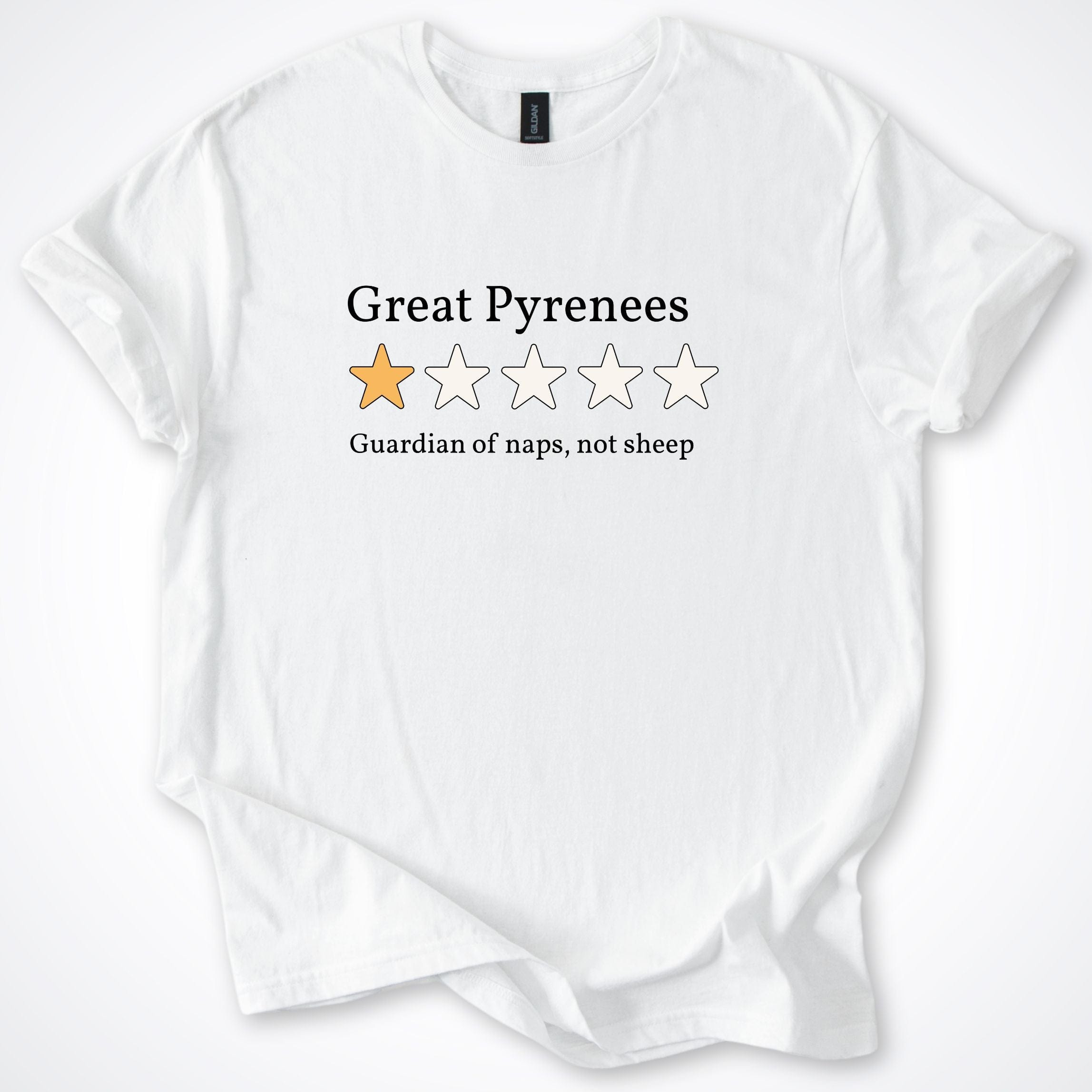 T-Shirt White / S Great Pyrenees One Star Review T-Shirt ReallyintoDogs