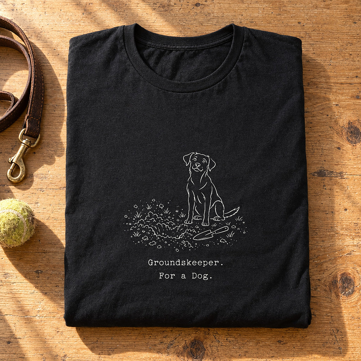 Groundskeeper. For A Dog. Line Black folded