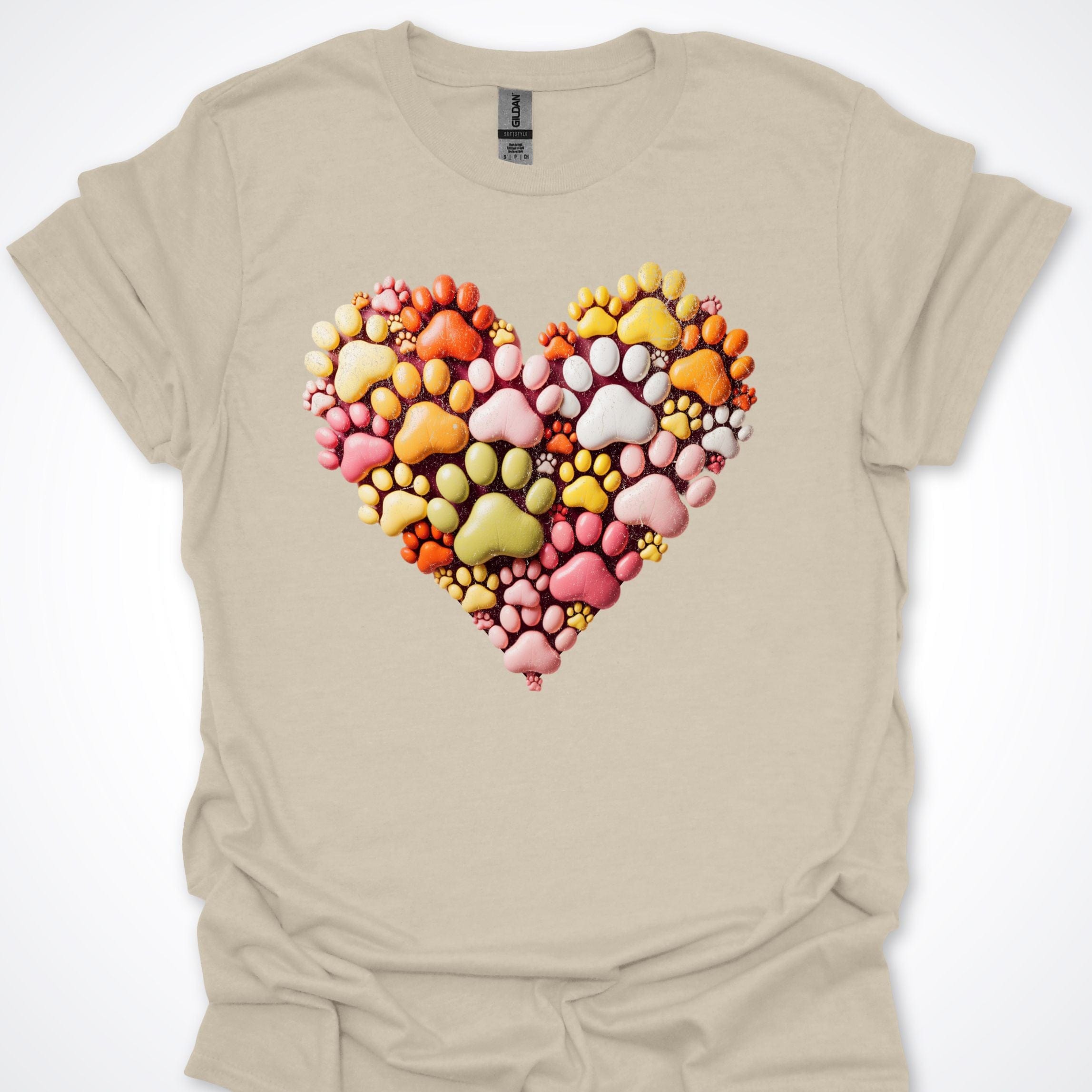 T-Shirt Natural / S Heart of Paws 3D T-Shirt ReallyintoDogs