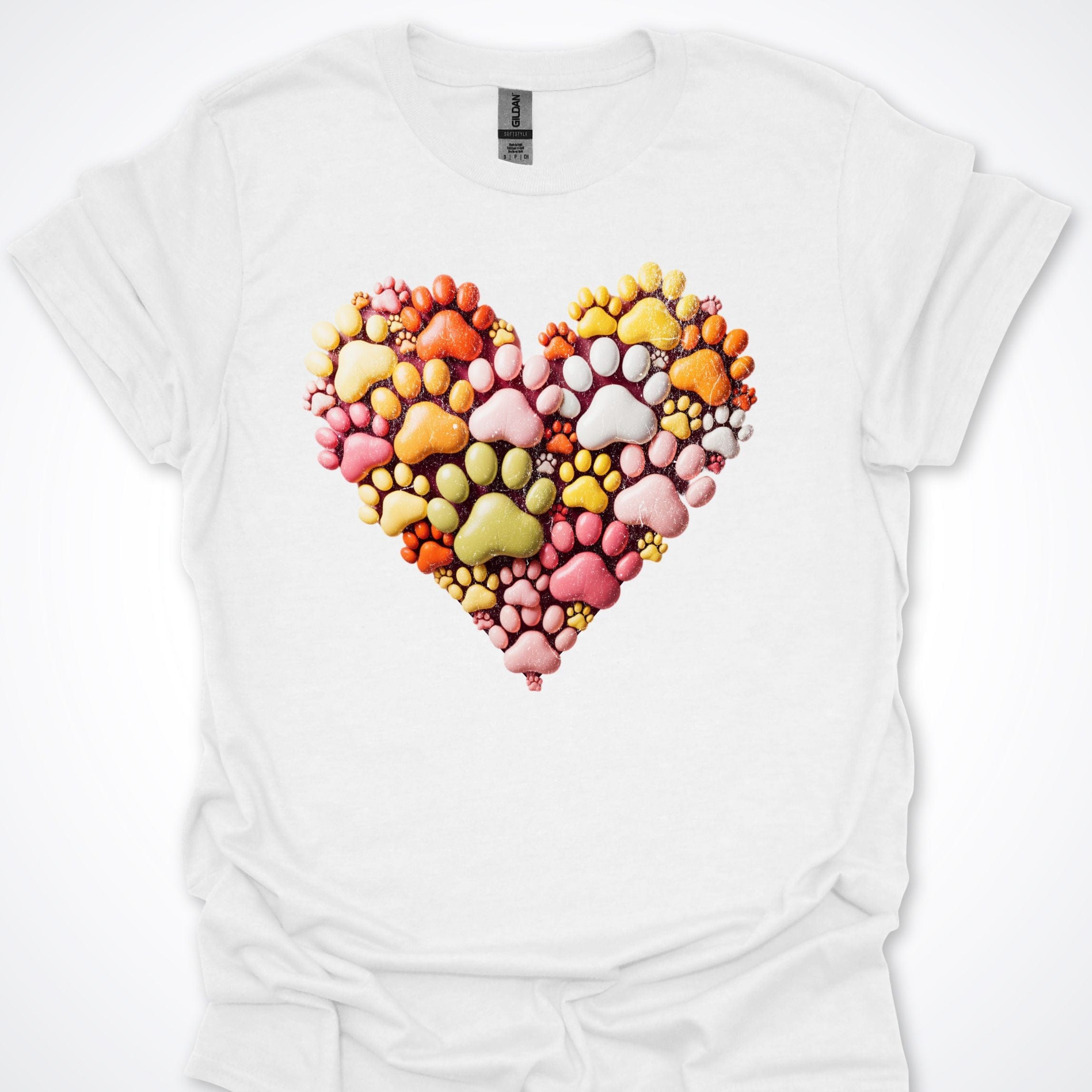 T-Shirt White / S Heart of Paws 3D T-Shirt ReallyintoDogs