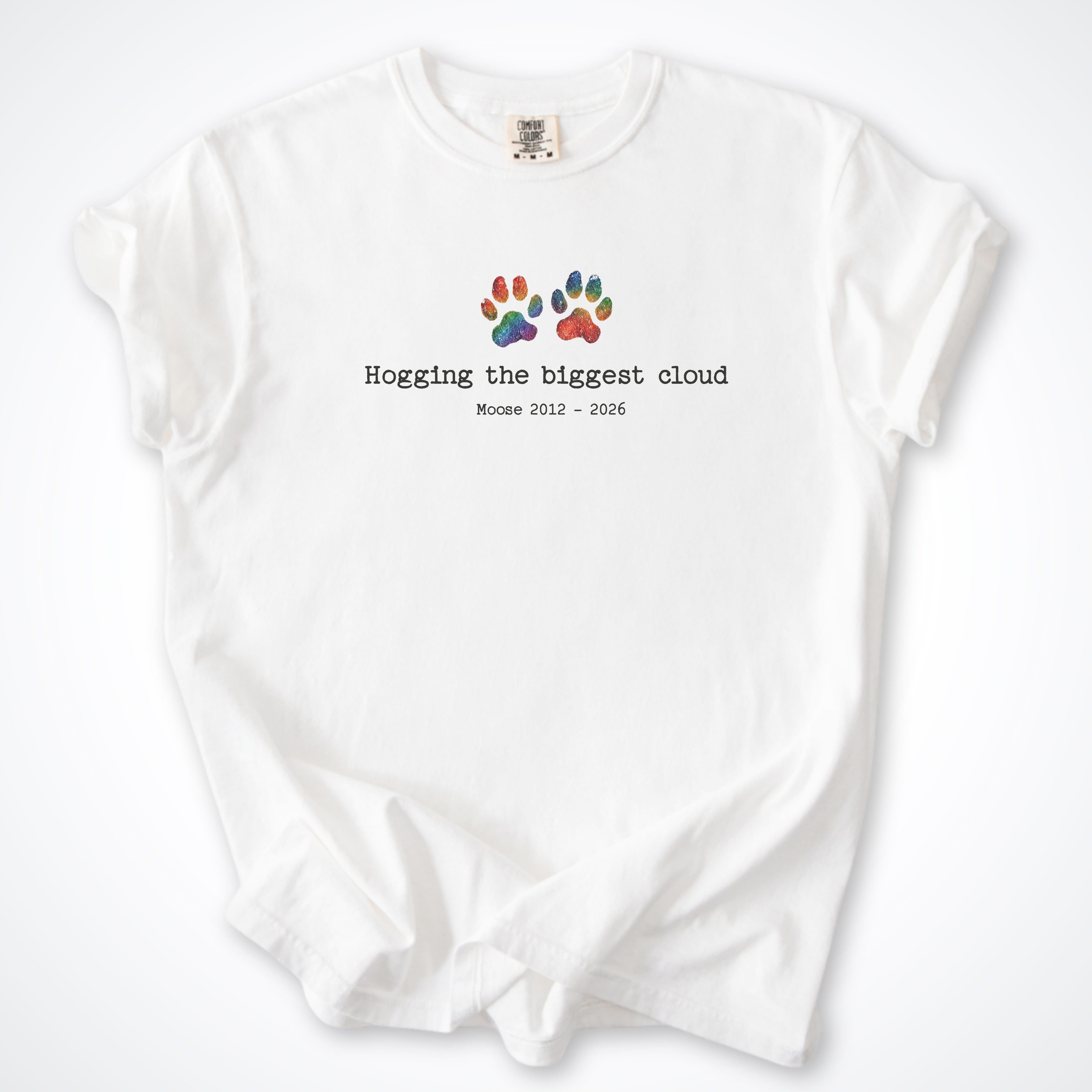 T-Shirt White / S Hogging The Biggest Cloud - Personalized Memorial Premium T-Shirt ReallyintoDogs
