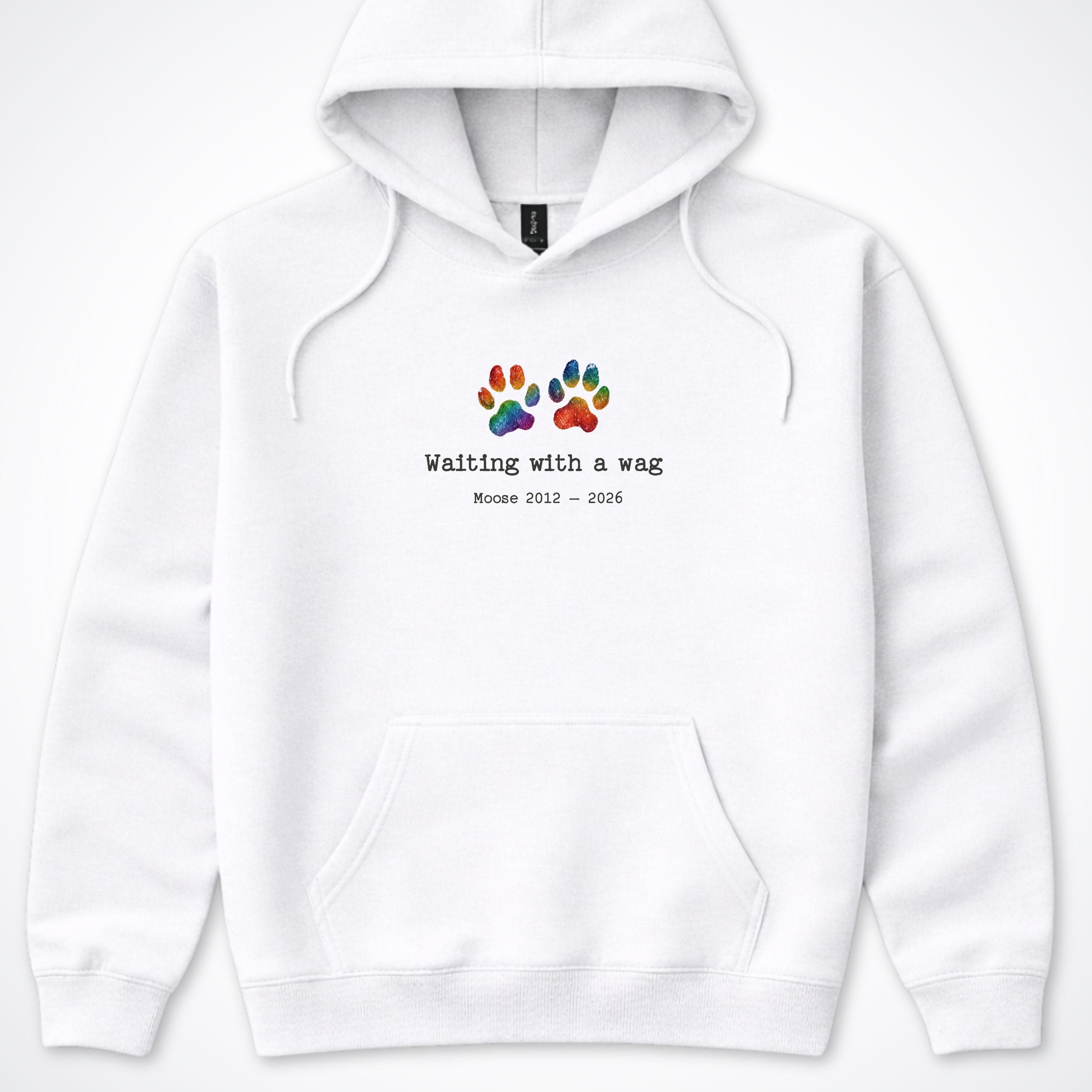 Waiting With A Wag - Personalized Memorial Hooded Sweatshirt