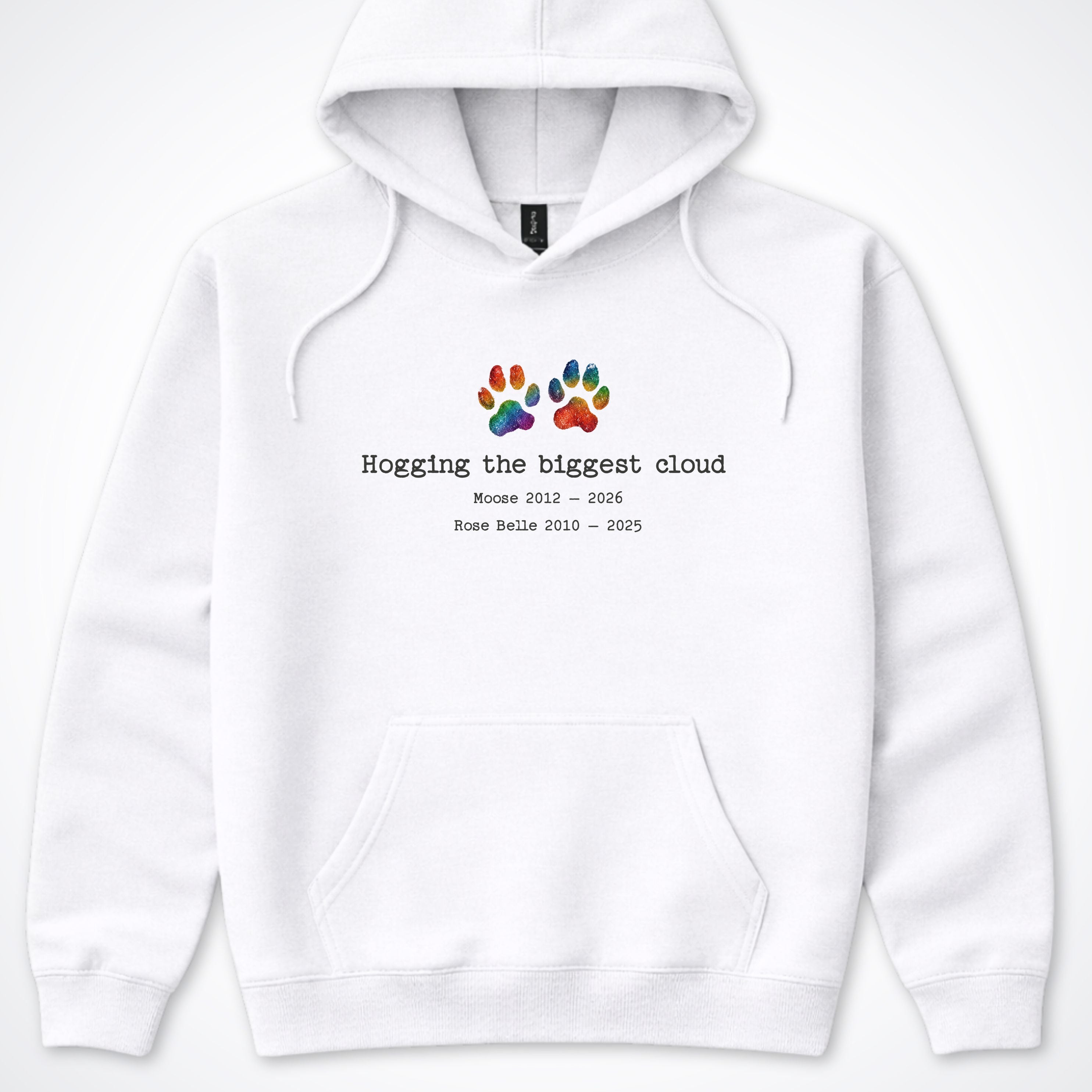 Hogging The Biggest Cloud 2 Dogs - Personalized Memorial Hooded Sweatshirt