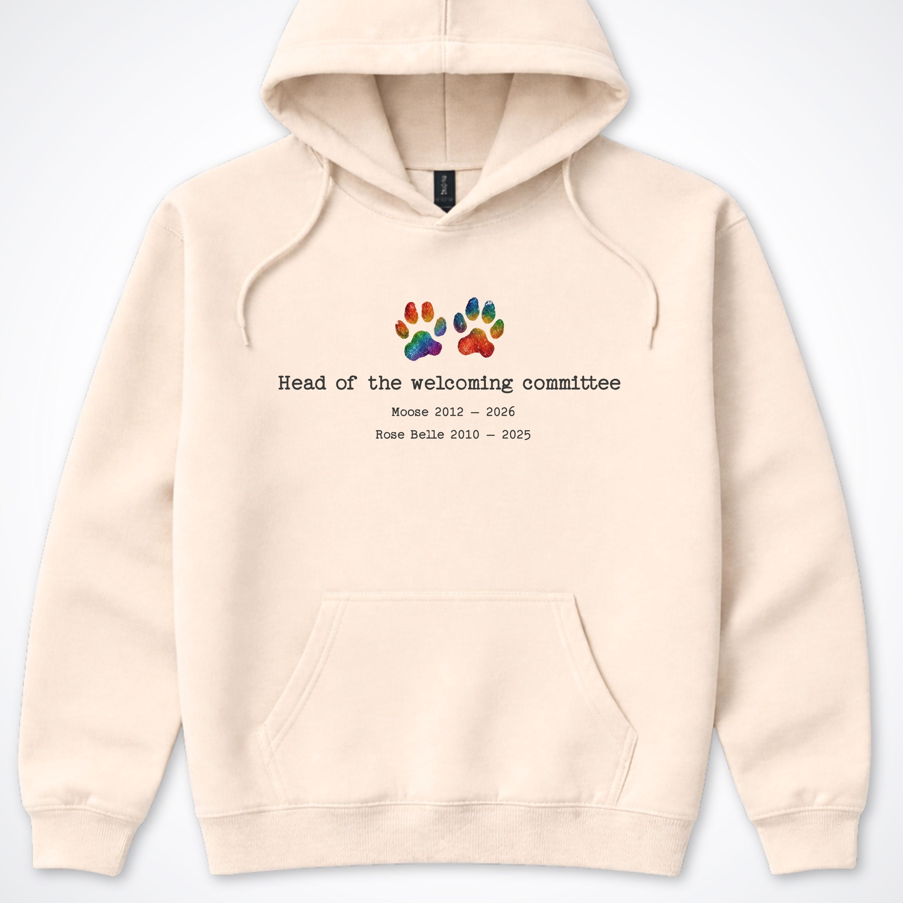 Head Of The Welcoming Committee 2 Dogs - Personalized Memorial Hooded Sweatshirt