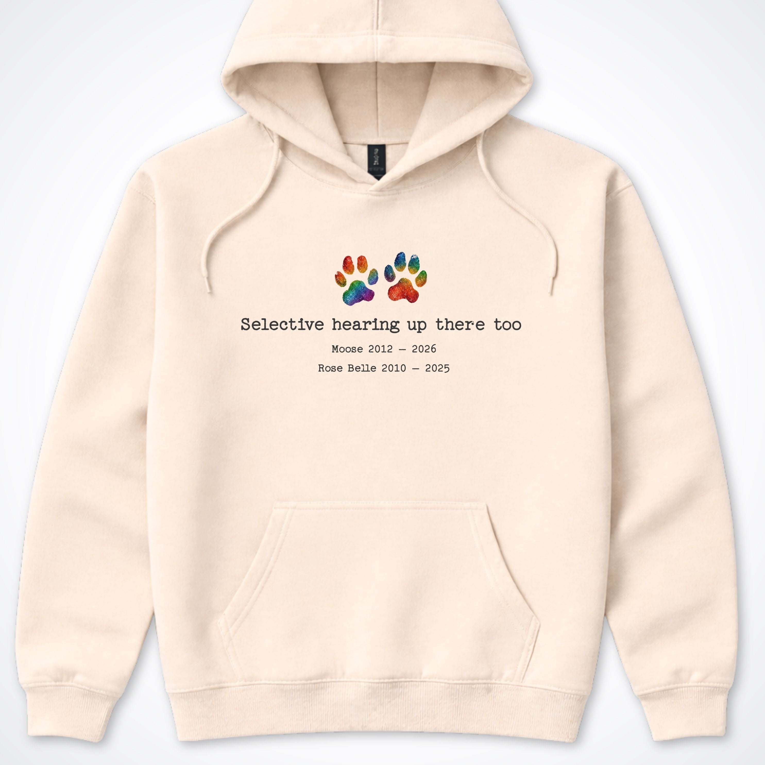 Selective Hearing Up There Too 2 Dogs - Personalized Memorial Hooded Sweatshirt