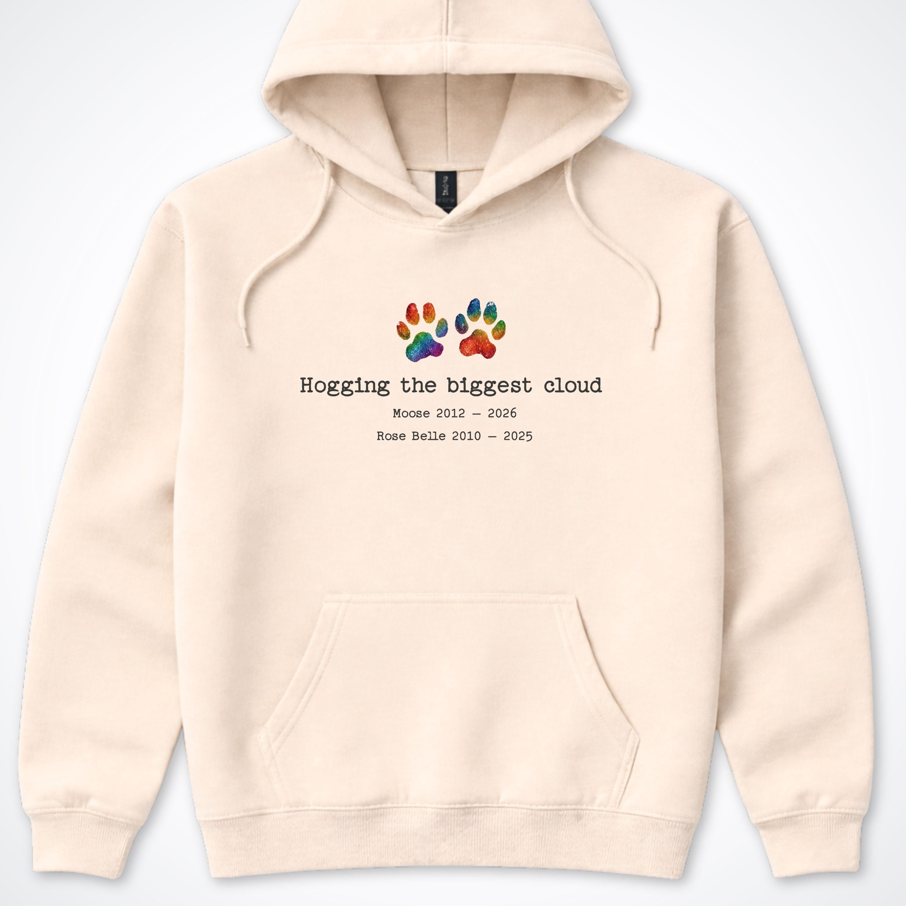 Hogging The Biggest Cloud 2 Dogs - Personalized Memorial Hooded Sweatshirt