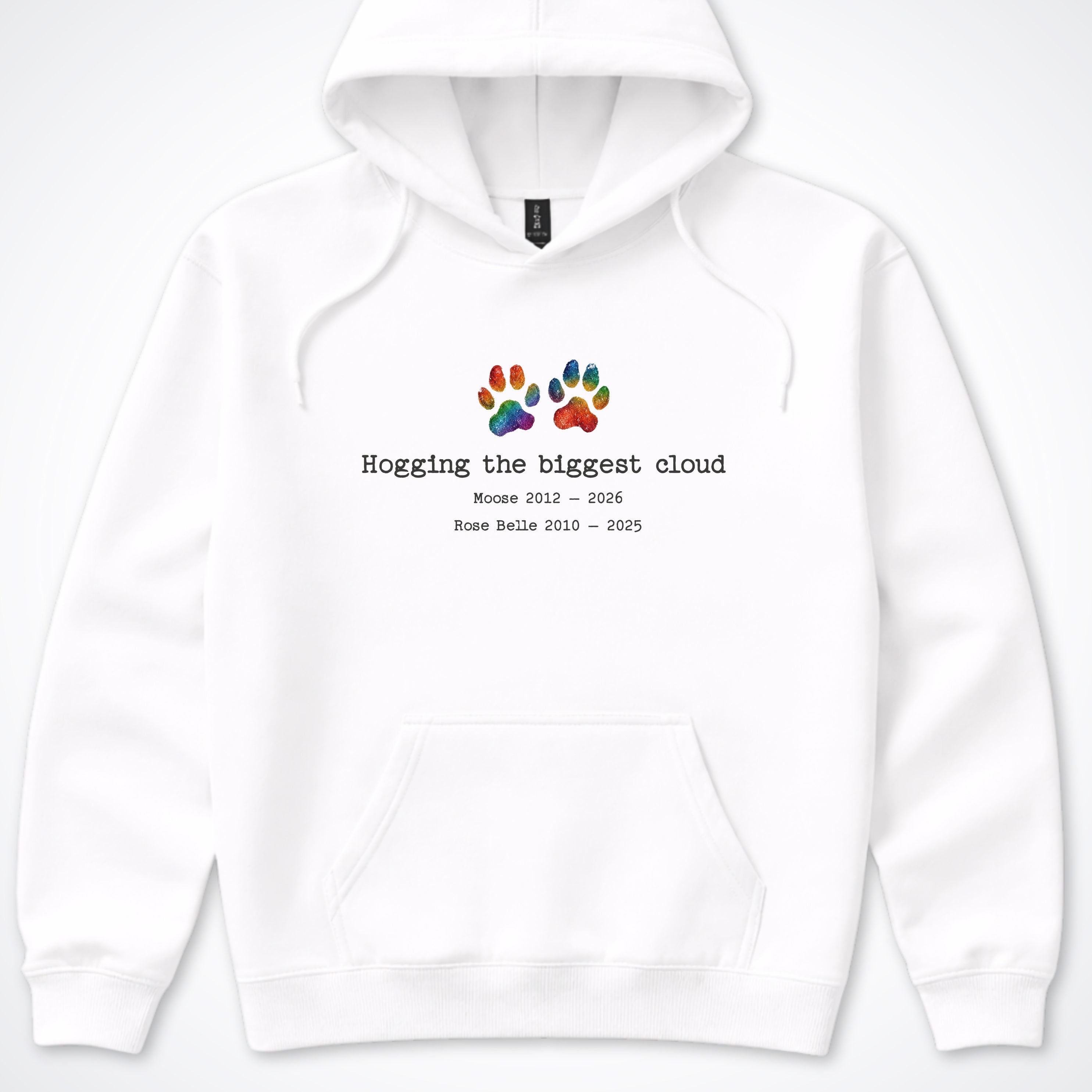 Hogging The Biggest Cloud 2 Dogs - Personalized Memorial Hooded Sweatshirt