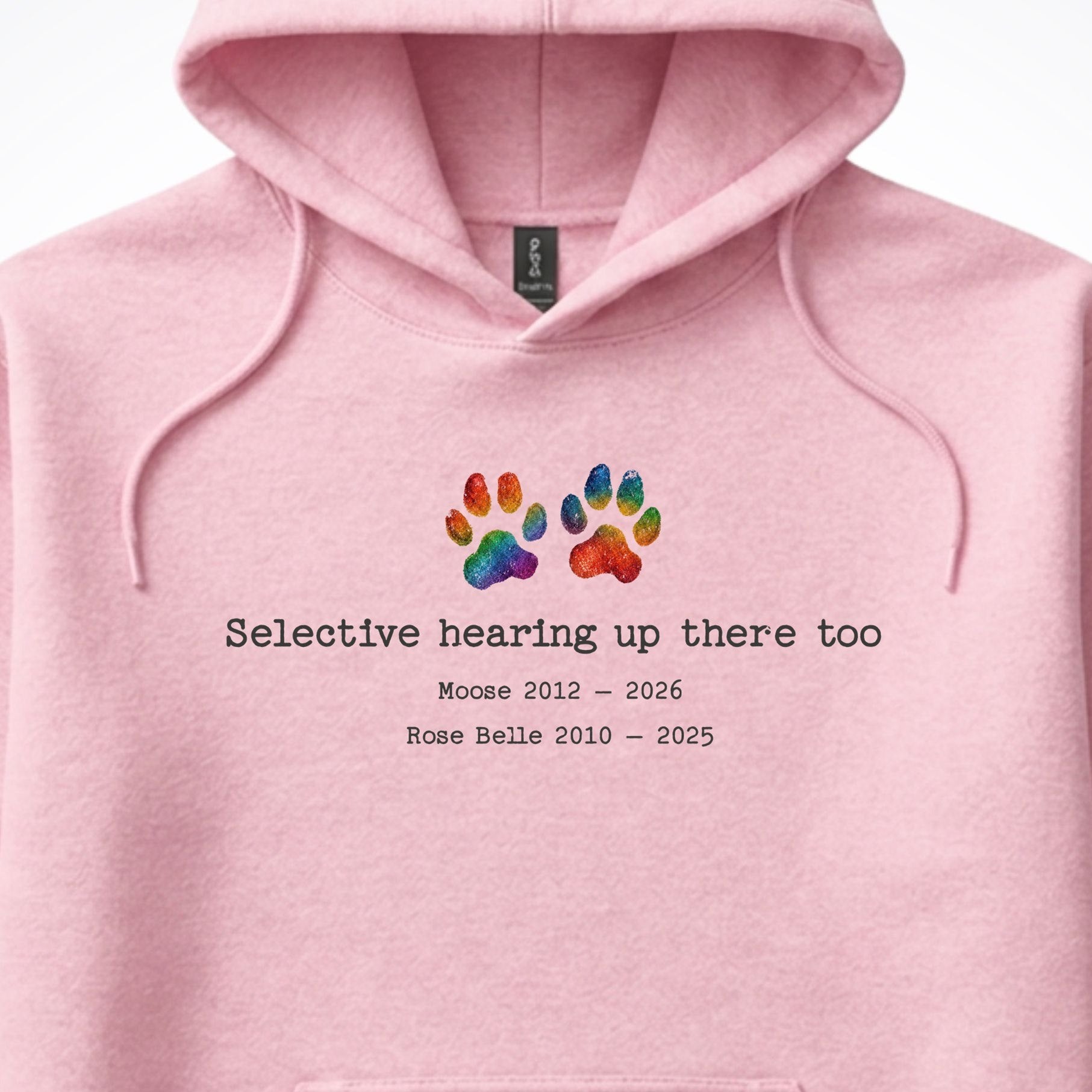Selective Hearing Up There Too 2 Dogs - Personalized Memorial Hooded Sweatshirt