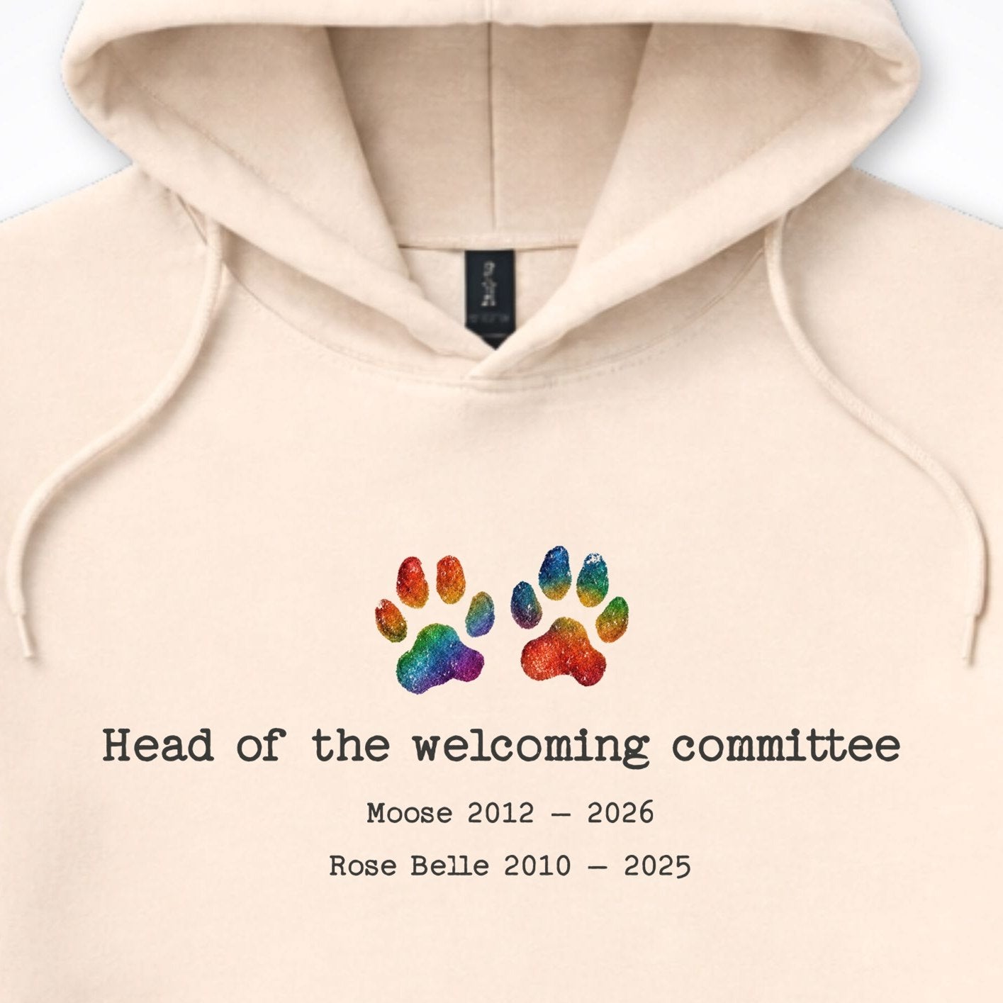Head Of The Welcoming Committee 2 Dogs - Personalized Memorial Hooded Sweatshirt
