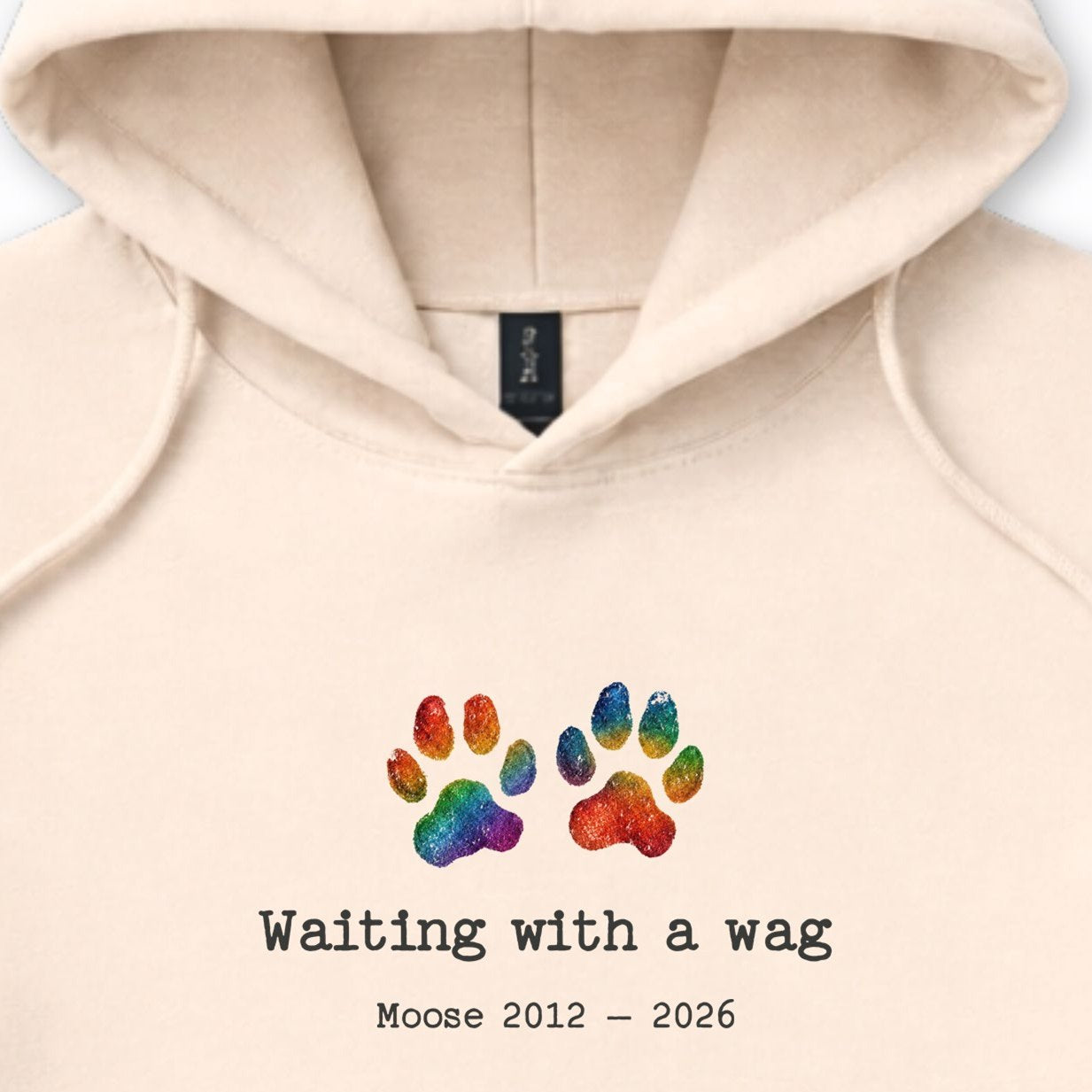 Waiting With A Wag - Personalized Memorial Hooded Sweatshirt