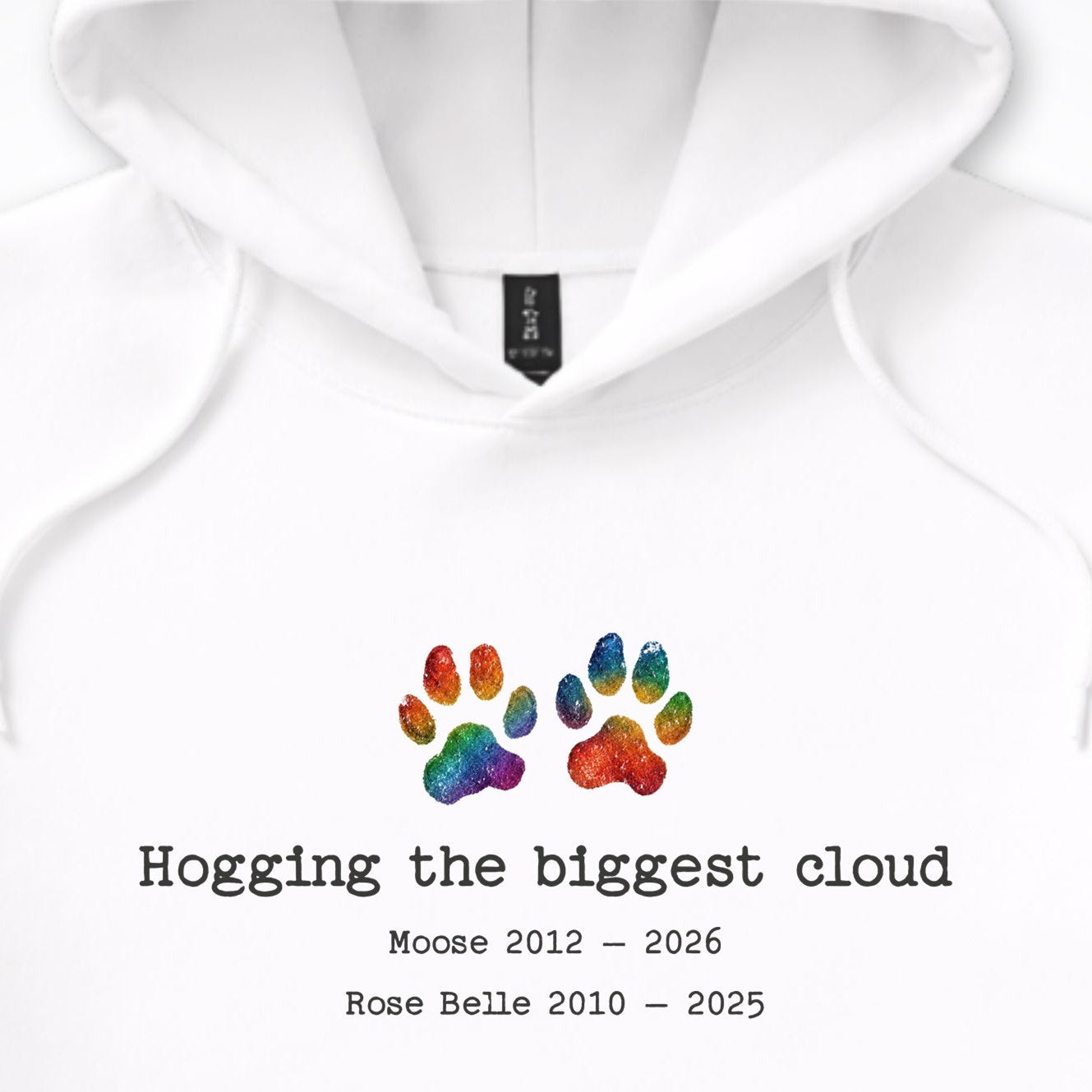 Hogging The Biggest Cloud 2 Dogs - Personalized Memorial Hooded Sweatshirt