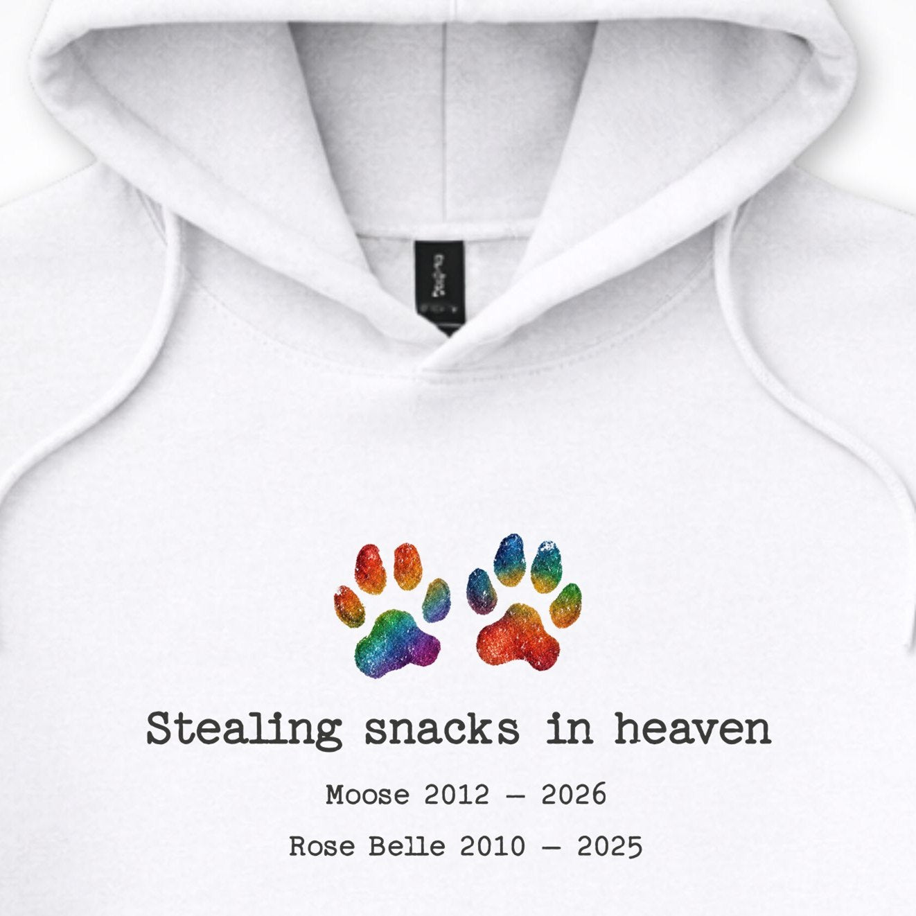 Stealing Snacks In Heaven 2 Dogs - Personalized Memorial Hooded Sweatshirt