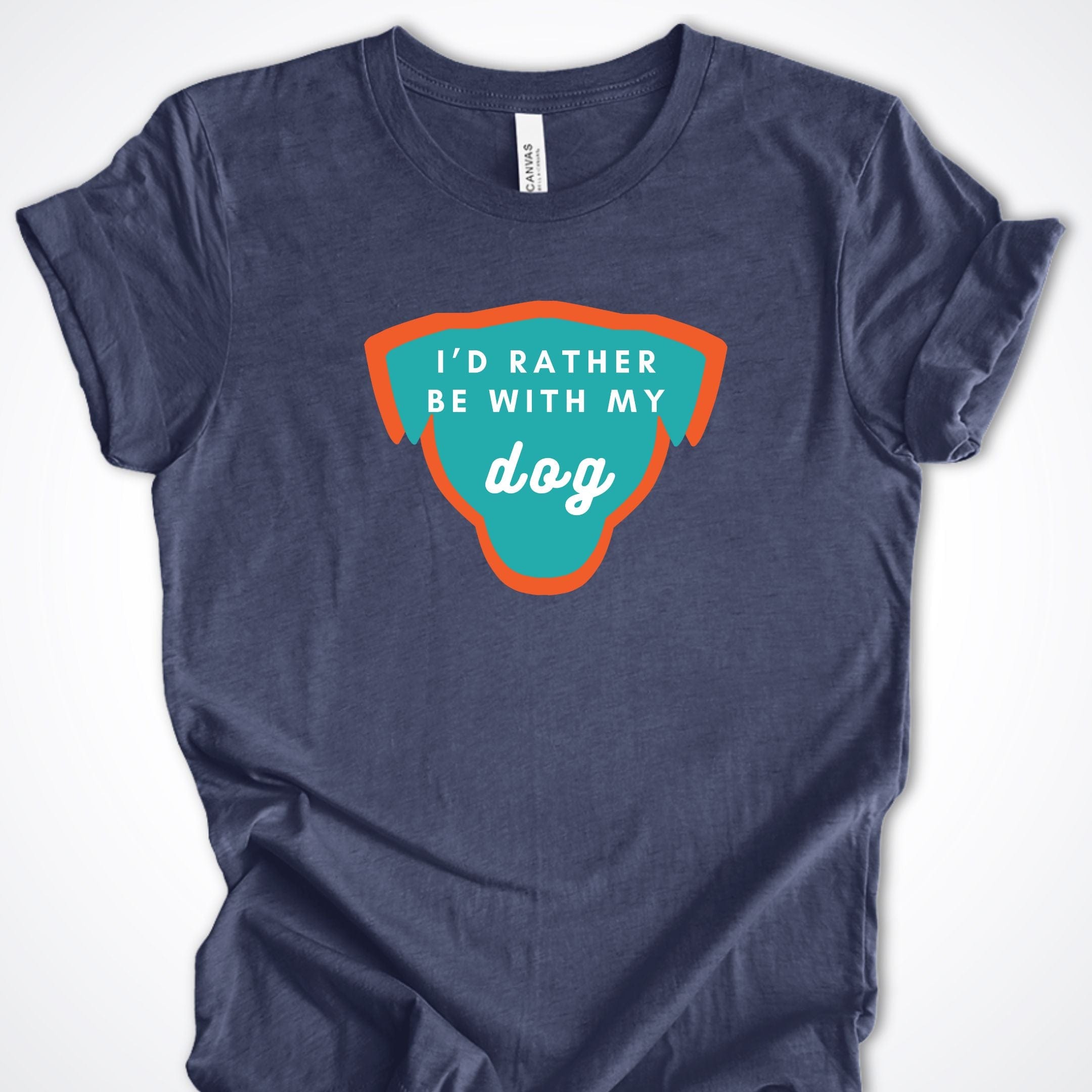 T-Shirt Heather Navy / S I'd Rather be with my Dog Premium Unisex T-Shirt ReallyintoDogs