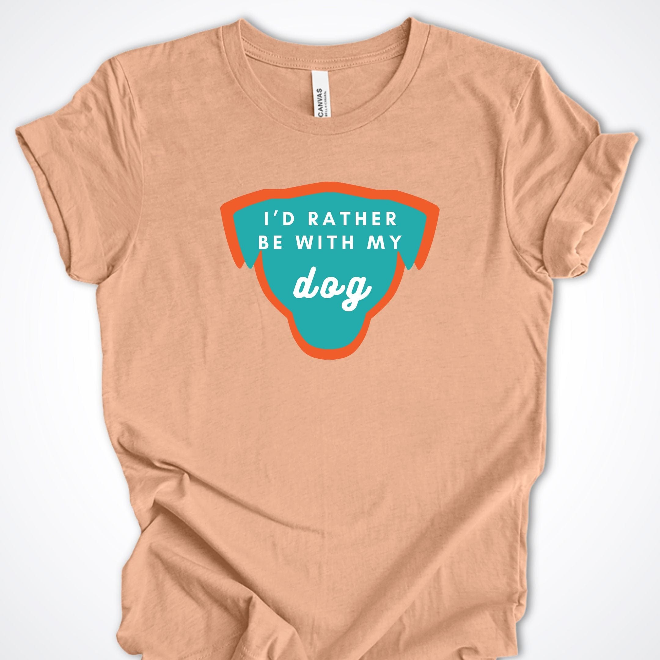 T-Shirt Heather Peach / S I'd Rather be with my Dog Premium Unisex T-Shirt ReallyintoDogs