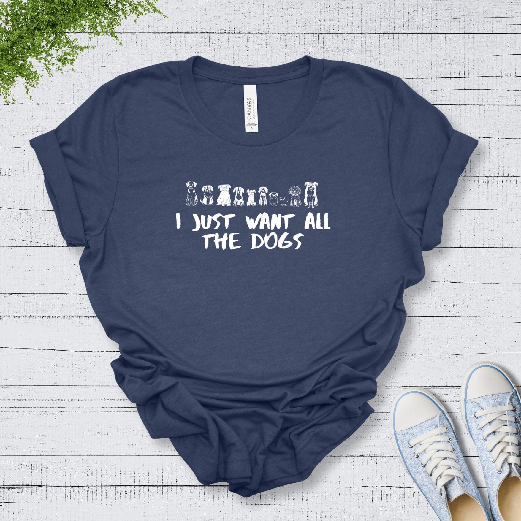 T-Shirt Heather Navy / S I Just Want All The Dogs Premium Unisex Tee --reallyintothat