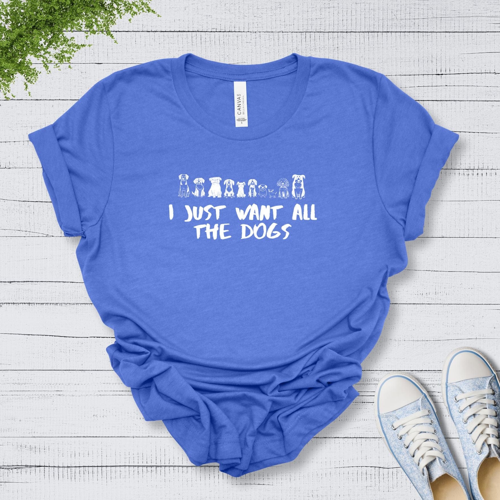 T-Shirt Heather True Royal / S I Just Want All The Dogs Premium Unisex Tee --reallyintothat