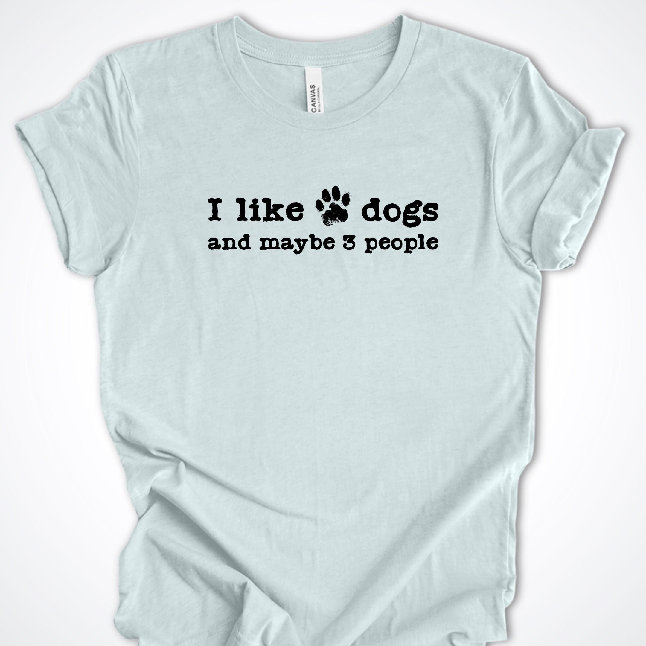 T-Shirt Heather Ice Blue / S I Like Dogs and maybe 3 People Premium Unisex T-Shirt ReallyintoDogs