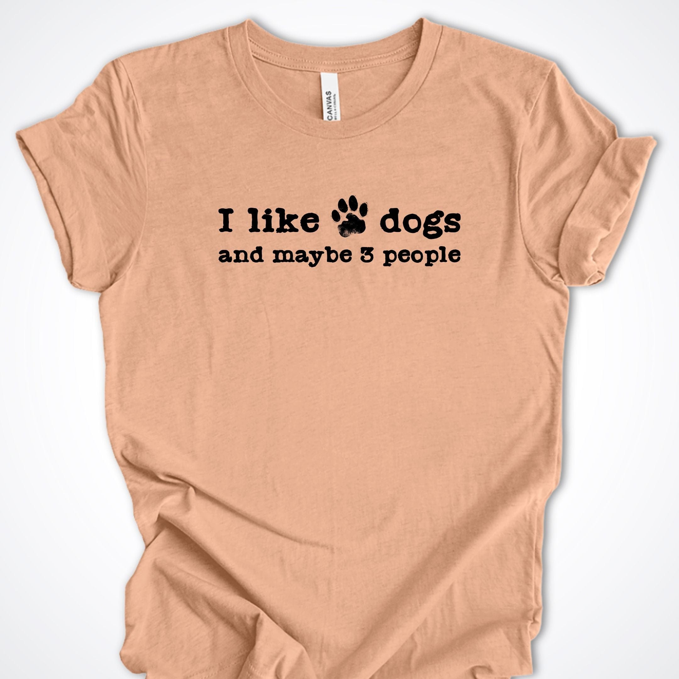 T-Shirt Heather Peach / S I Like Dogs and maybe 3 People Premium Unisex T-Shirt ReallyintoDogs