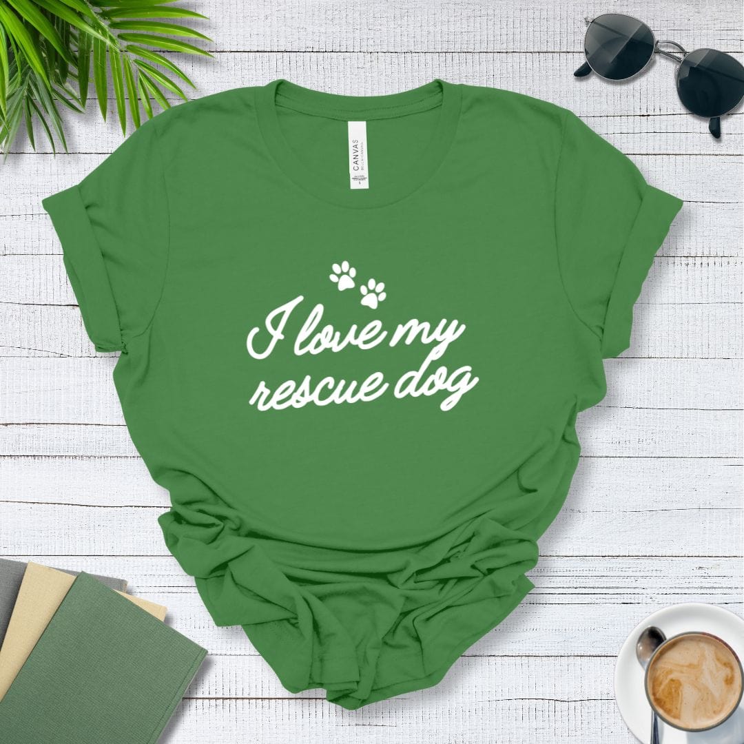 T-Shirt Leaf / S I Love My Rescue Dog Premium Unisex Tee --reallyintothat