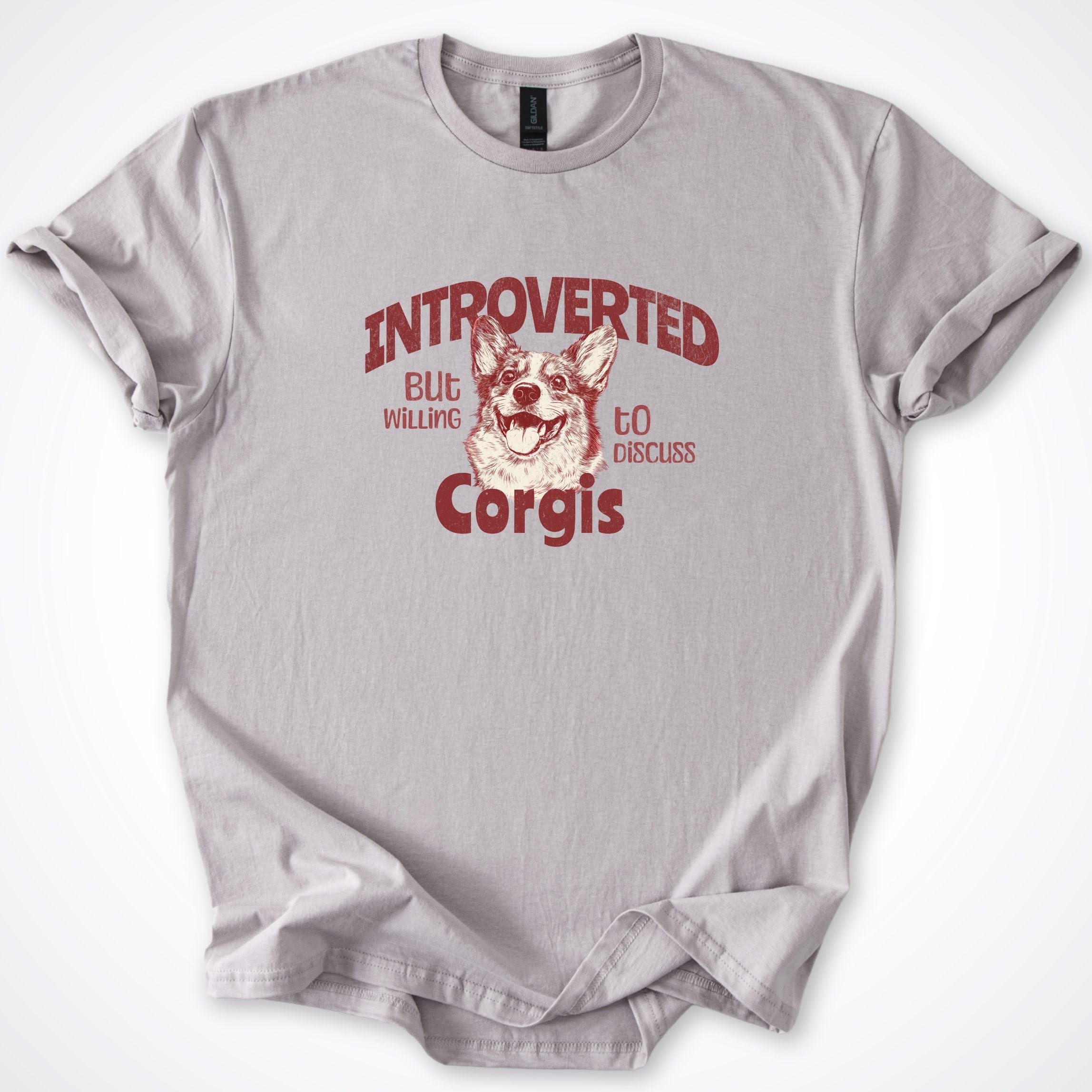 T-Shirt Ice Grey / S Introverted But Willing To Discuss Corgis 2.0 T-Shirt ReallyintoDogs