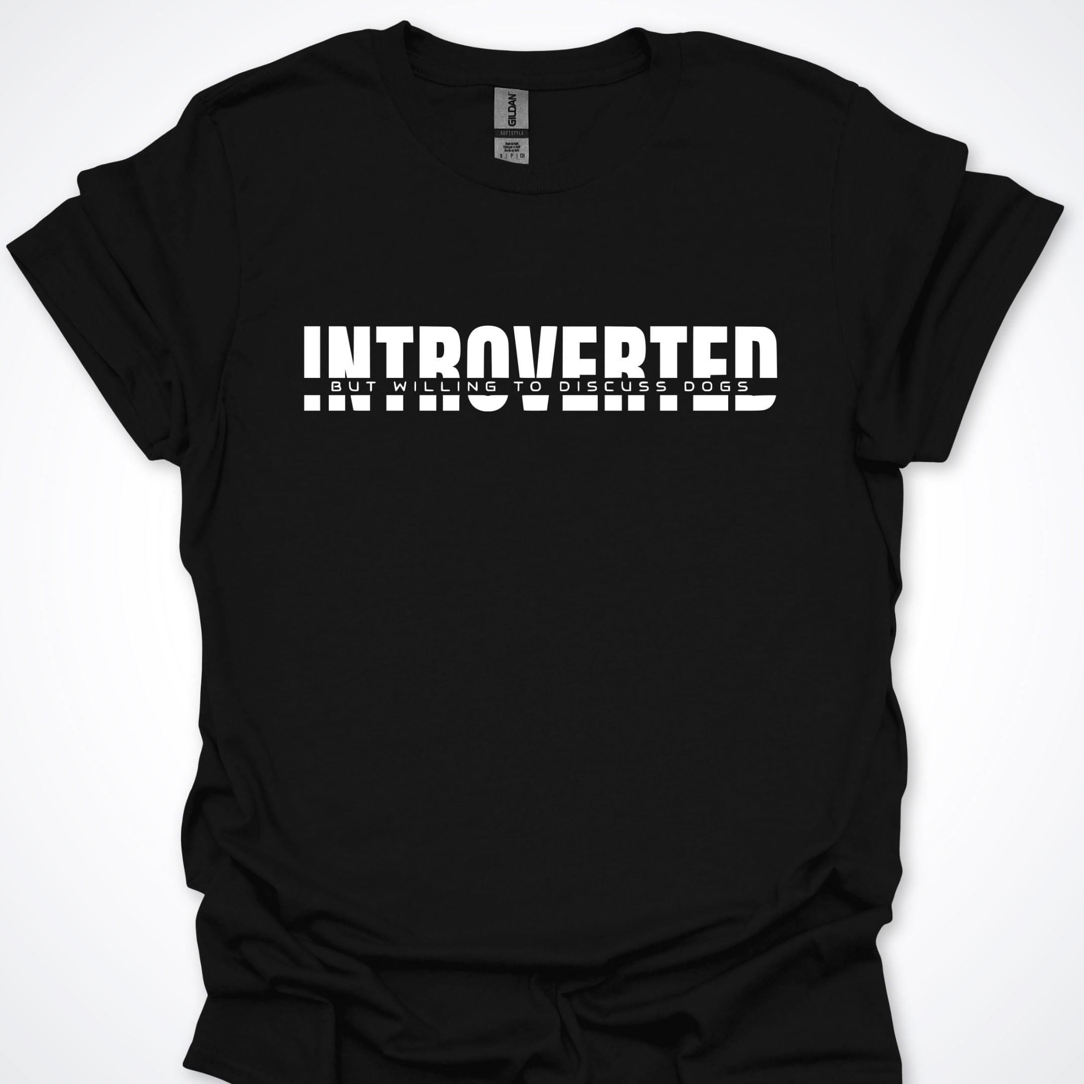 T-Shirt Black / S Introverted But Willing To Discuss Dogs Minimalist Premium Unisex T-Shirt ReallyintoDogs