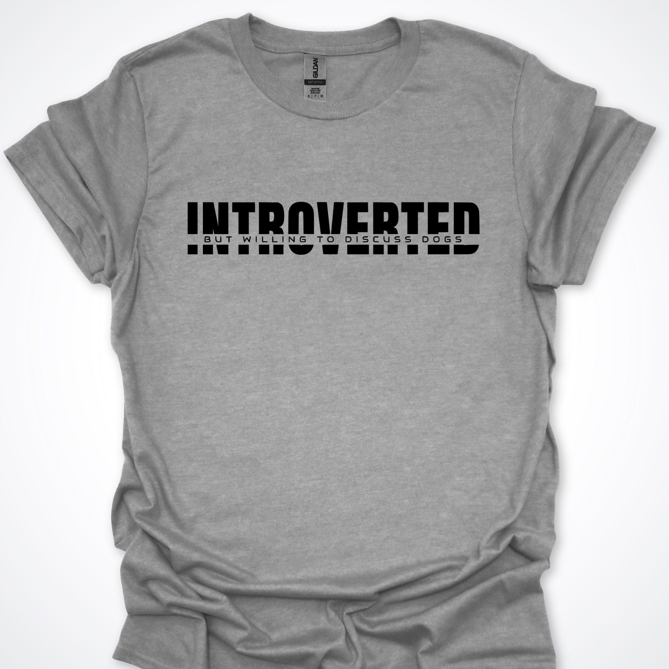 T-Shirt Sport Grey / S Introverted But Willing To Discuss Dogs Minimalist Premium Unisex T-Shirt ReallyintoDogs