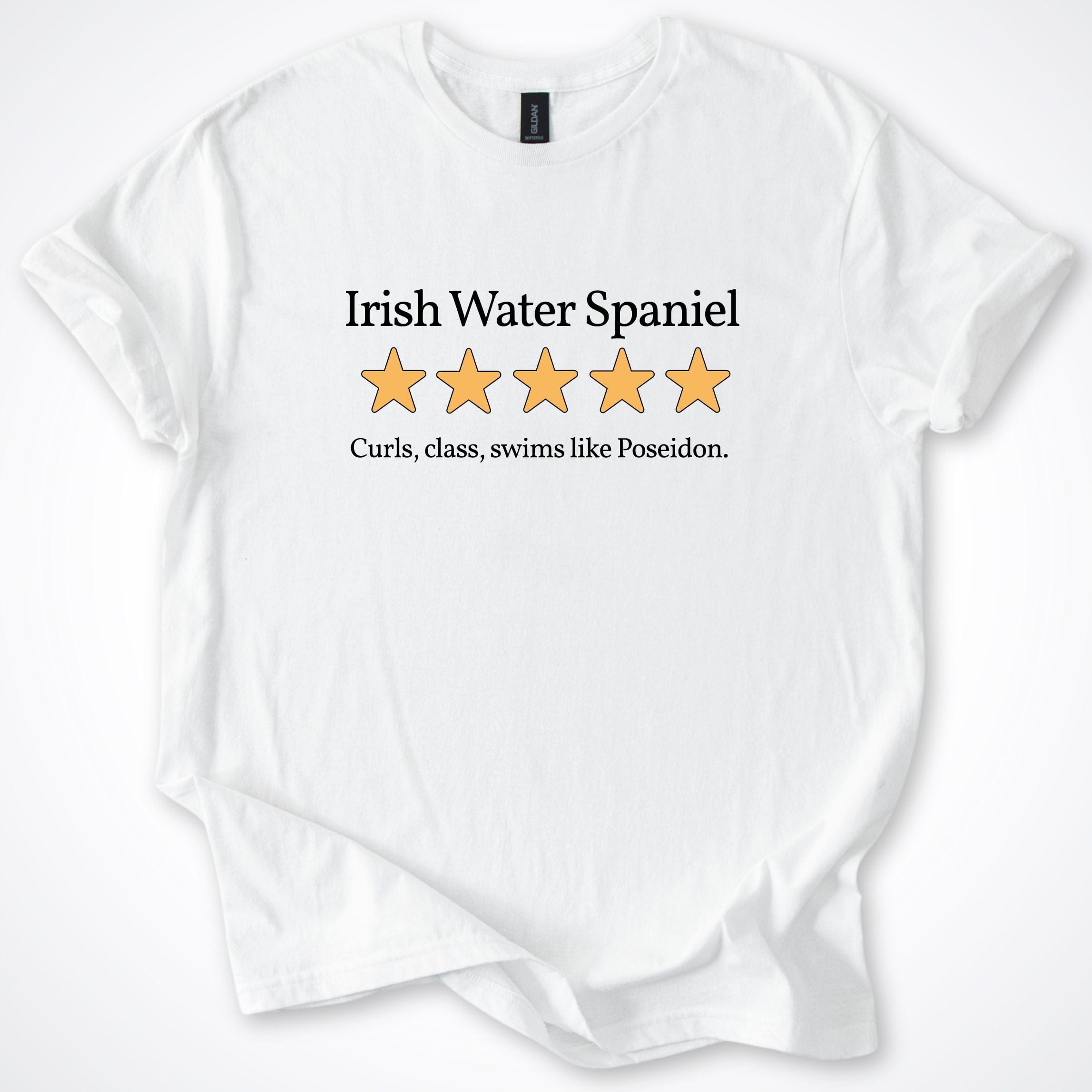 T-Shirt White / S Irish Water Spaniel Five Star Review T-Shirt ReallyintoDogs