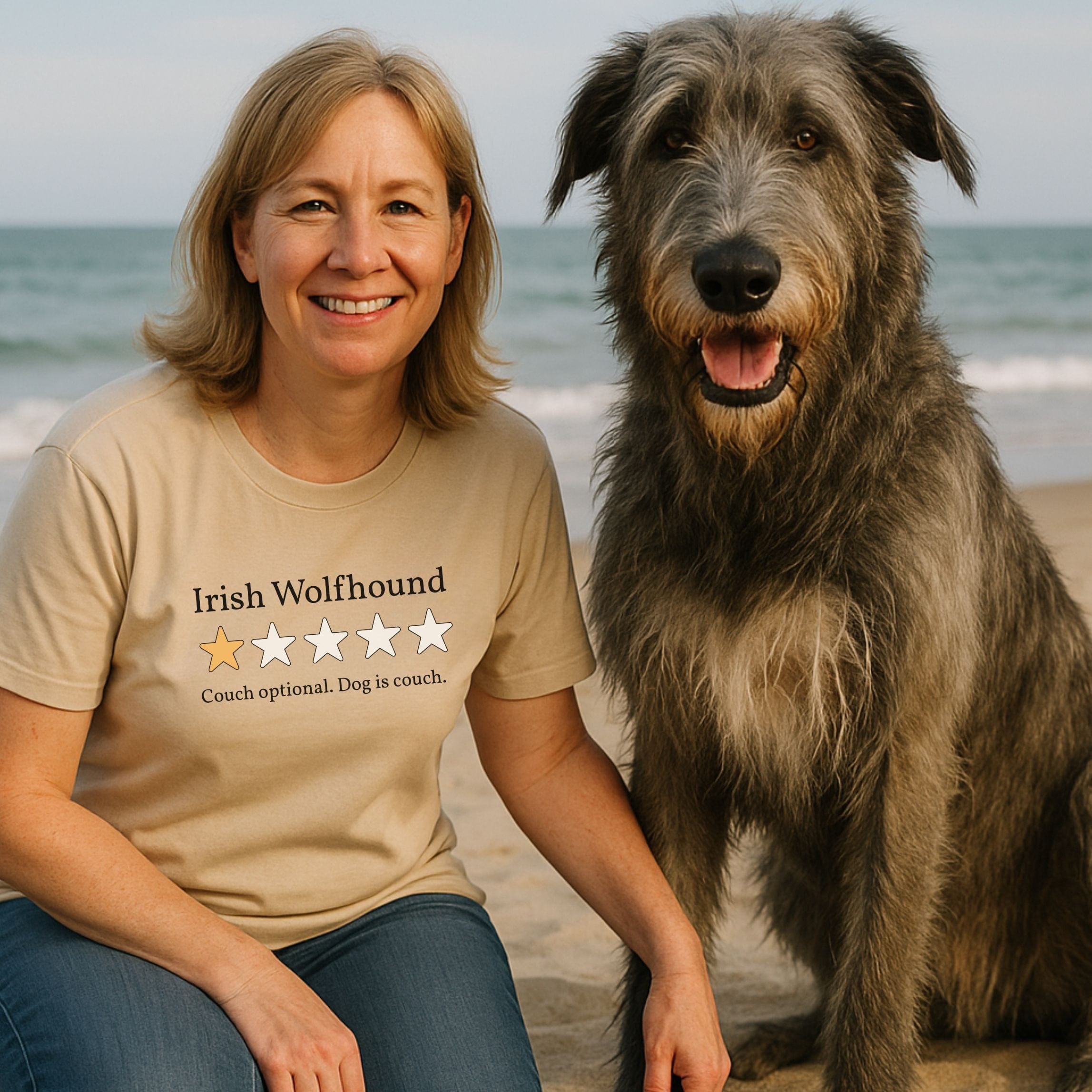 T-Shirt Irish Wolfound One Star Review T-Shirt ReallyintoDogs