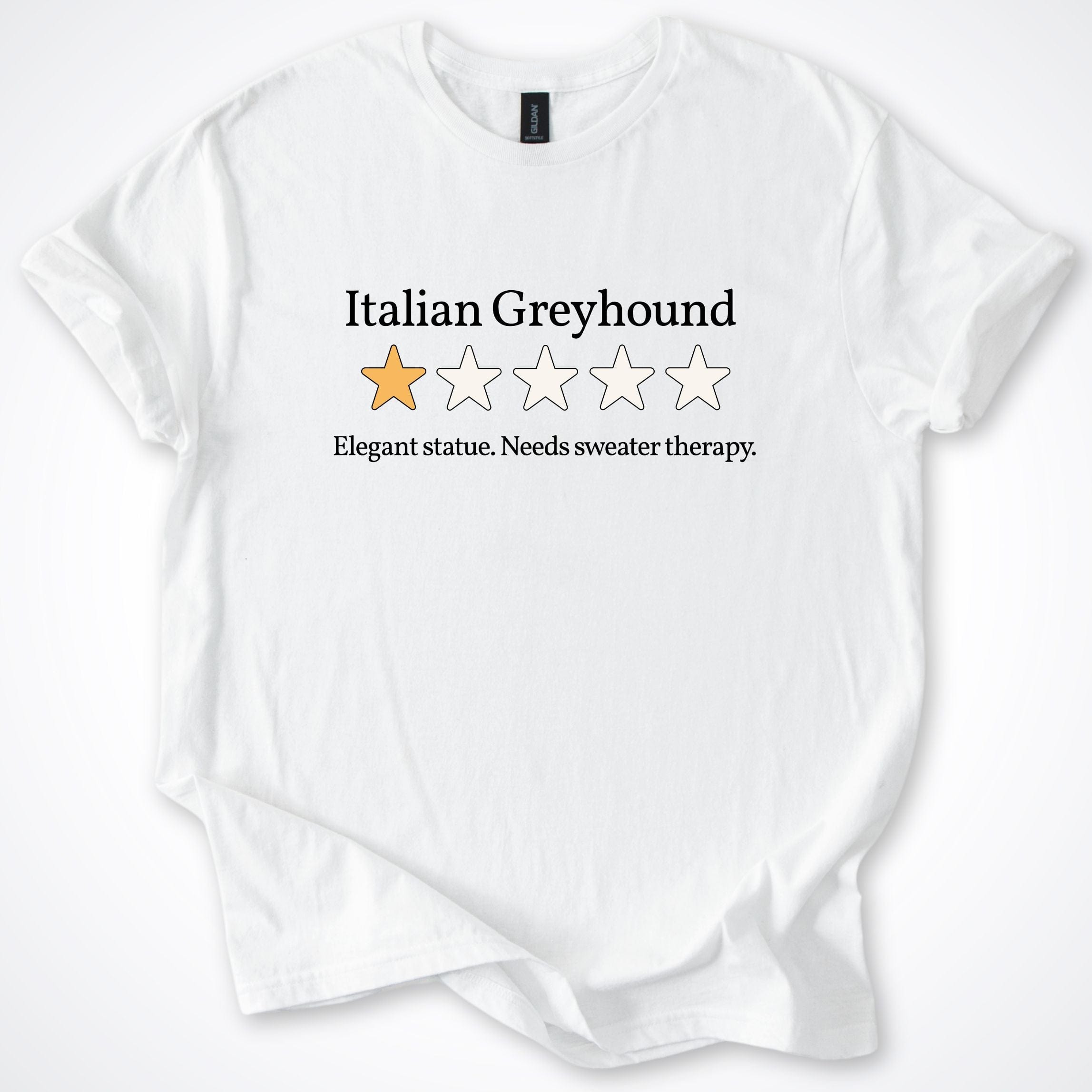 T-Shirt White / S Italian Greyhound One Star Review T-Shirt ReallyintoDogs