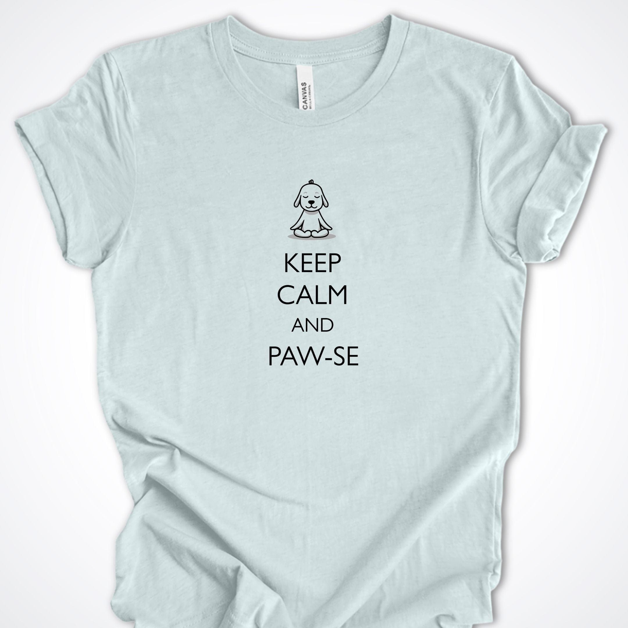 T-Shirt Heather Ice Blue / S Keep Calm and Pawse Premium Unisex T-Shirt ReallyintoDogs