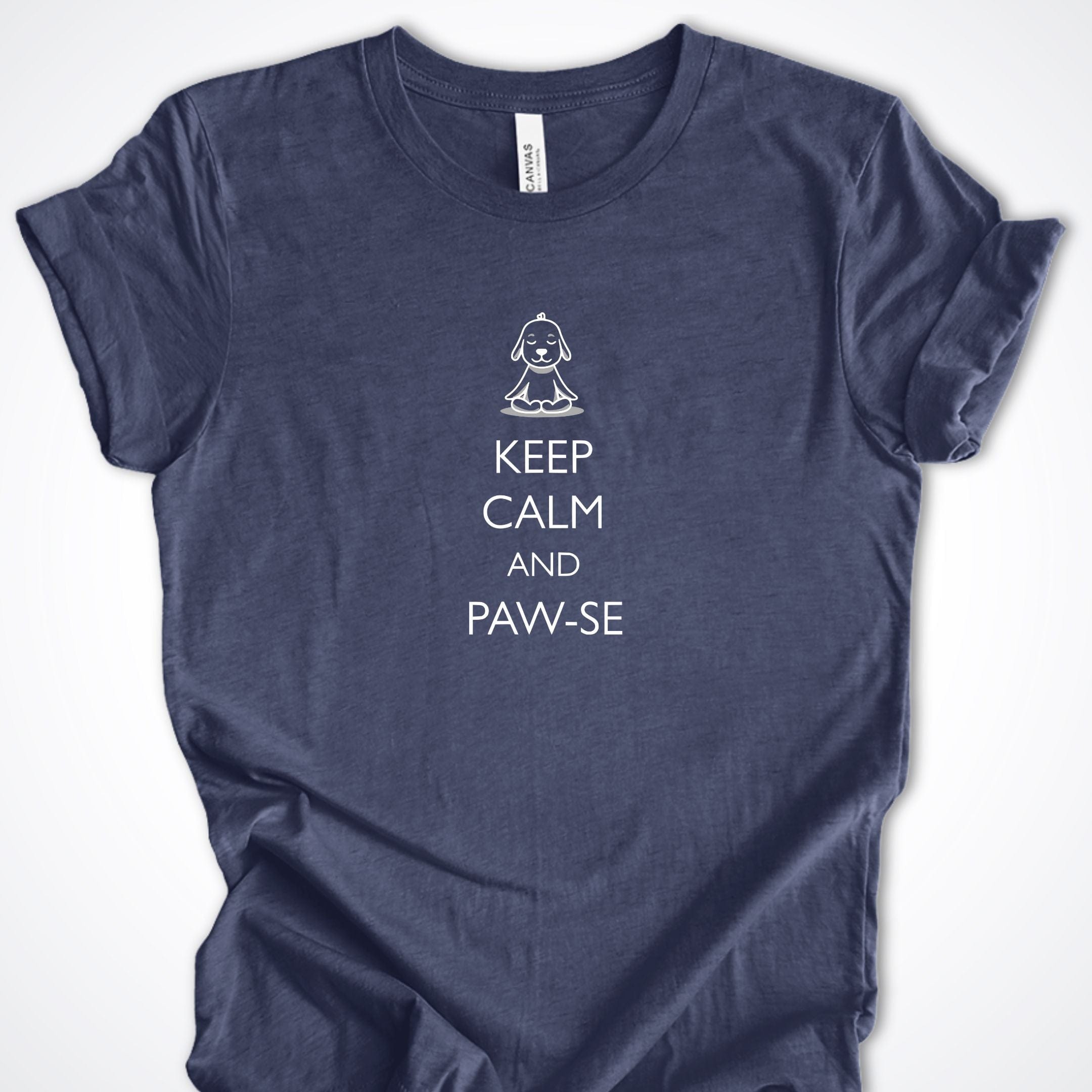 T-Shirt Heather Navy / S Keep Calm and Pawse Premium Unisex T-Shirt ReallyintoDogs