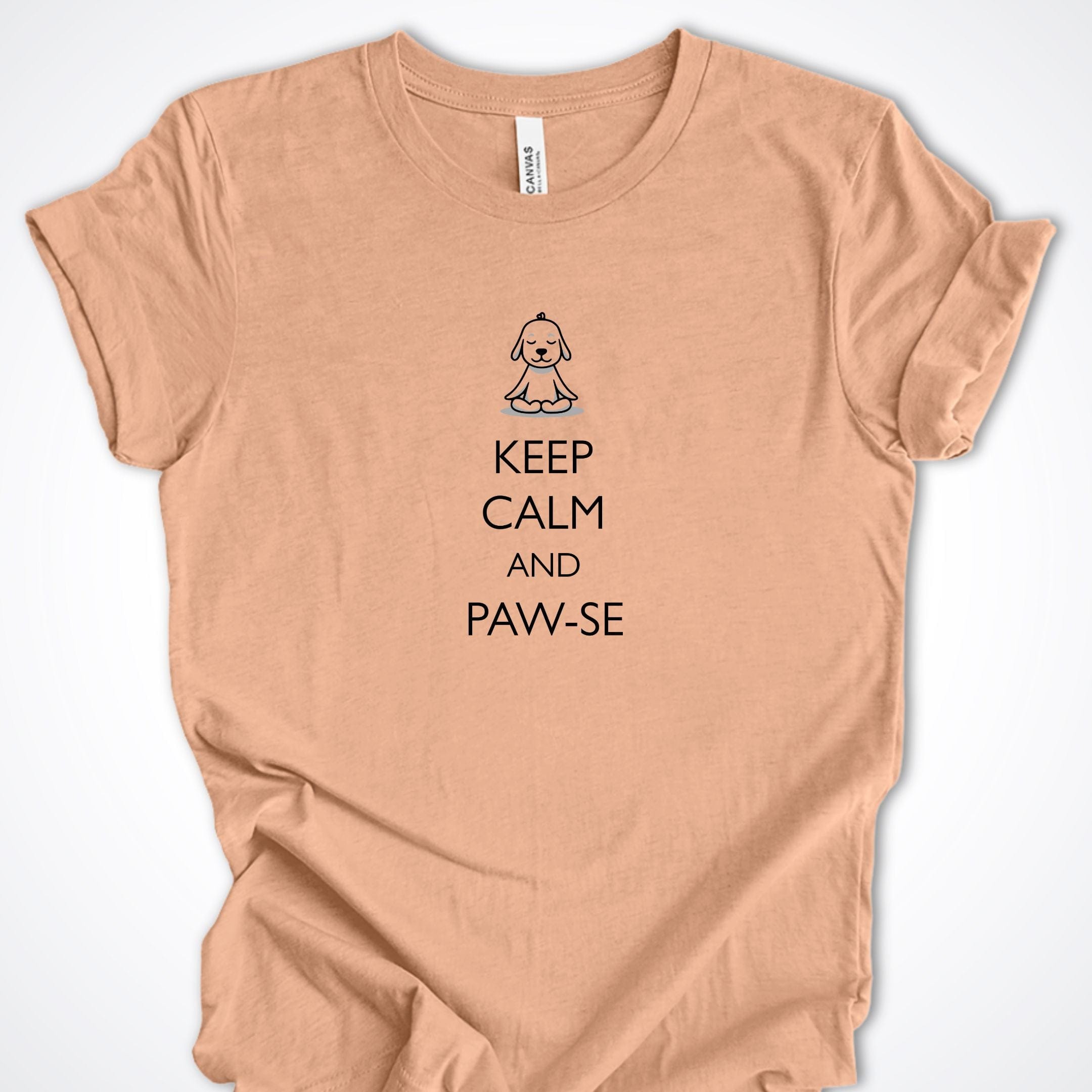 T-Shirt Heather Peach / S Keep Calm and Pawse Premium Unisex T-Shirt ReallyintoDogs