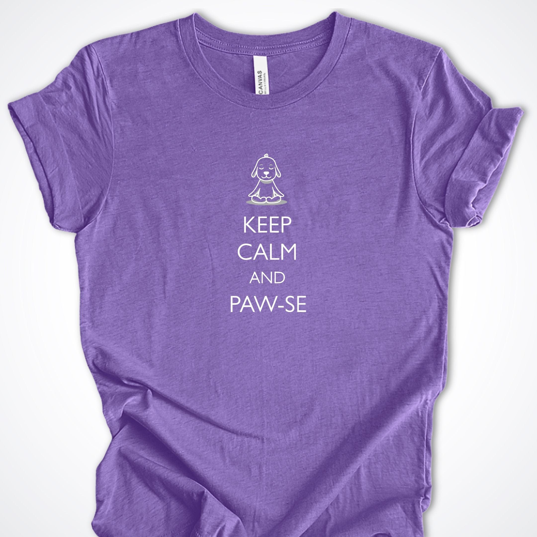 T-Shirt Heather Team Purple / S Keep Calm and Pawse Premium Unisex T-Shirt ReallyintoDogs