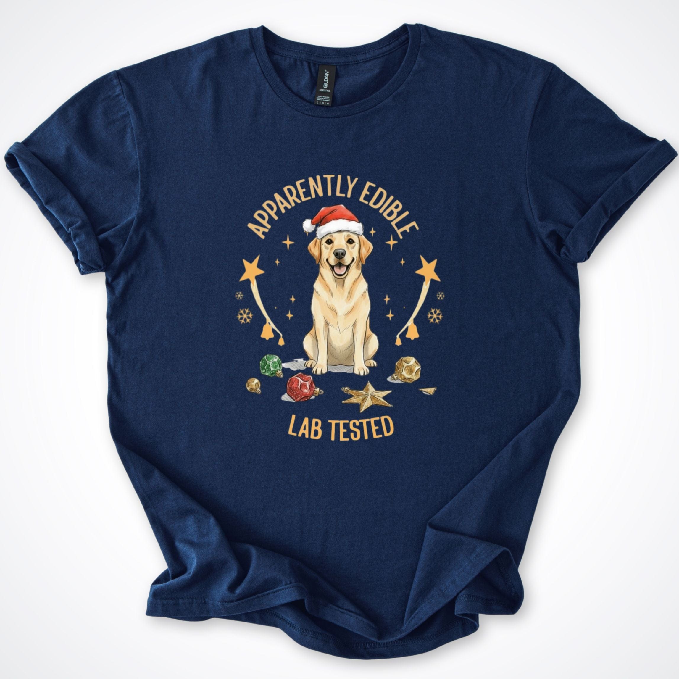 T-Shirt Navy / S Lab Tested Christmas T-Shirt ReallyintoDogs