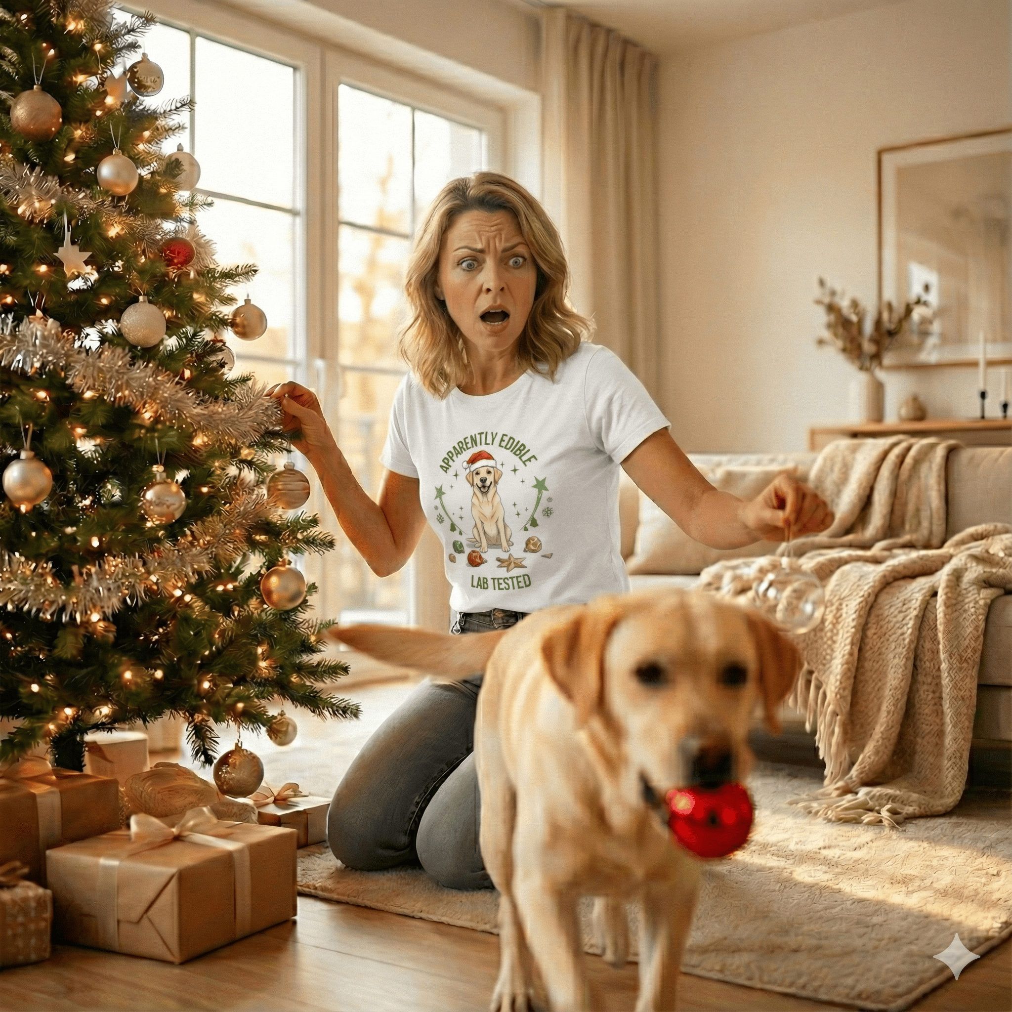 T-Shirt White / S Lab Tested Christmas T-Shirt ReallyintoDogs
