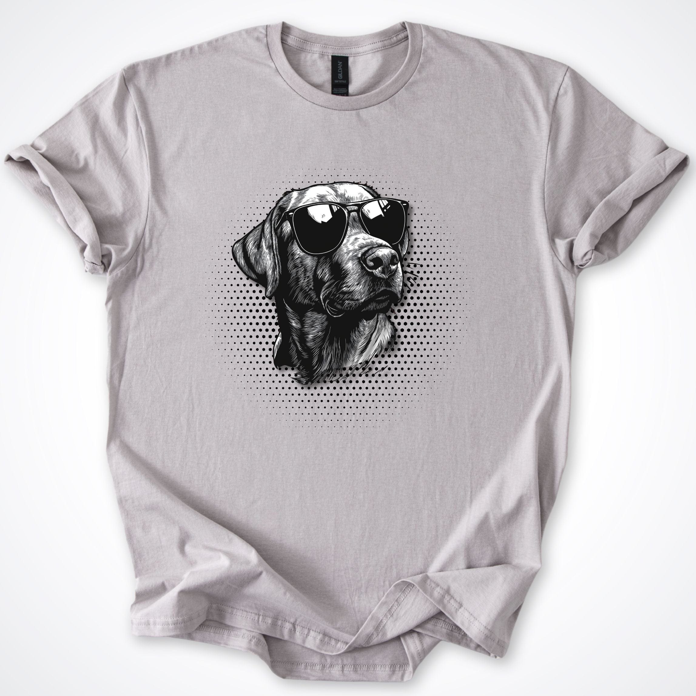 T-Shirt Ice Grey / S Labrador Cool Dog with Sunglasses T-Shirt ReallyintoDogs