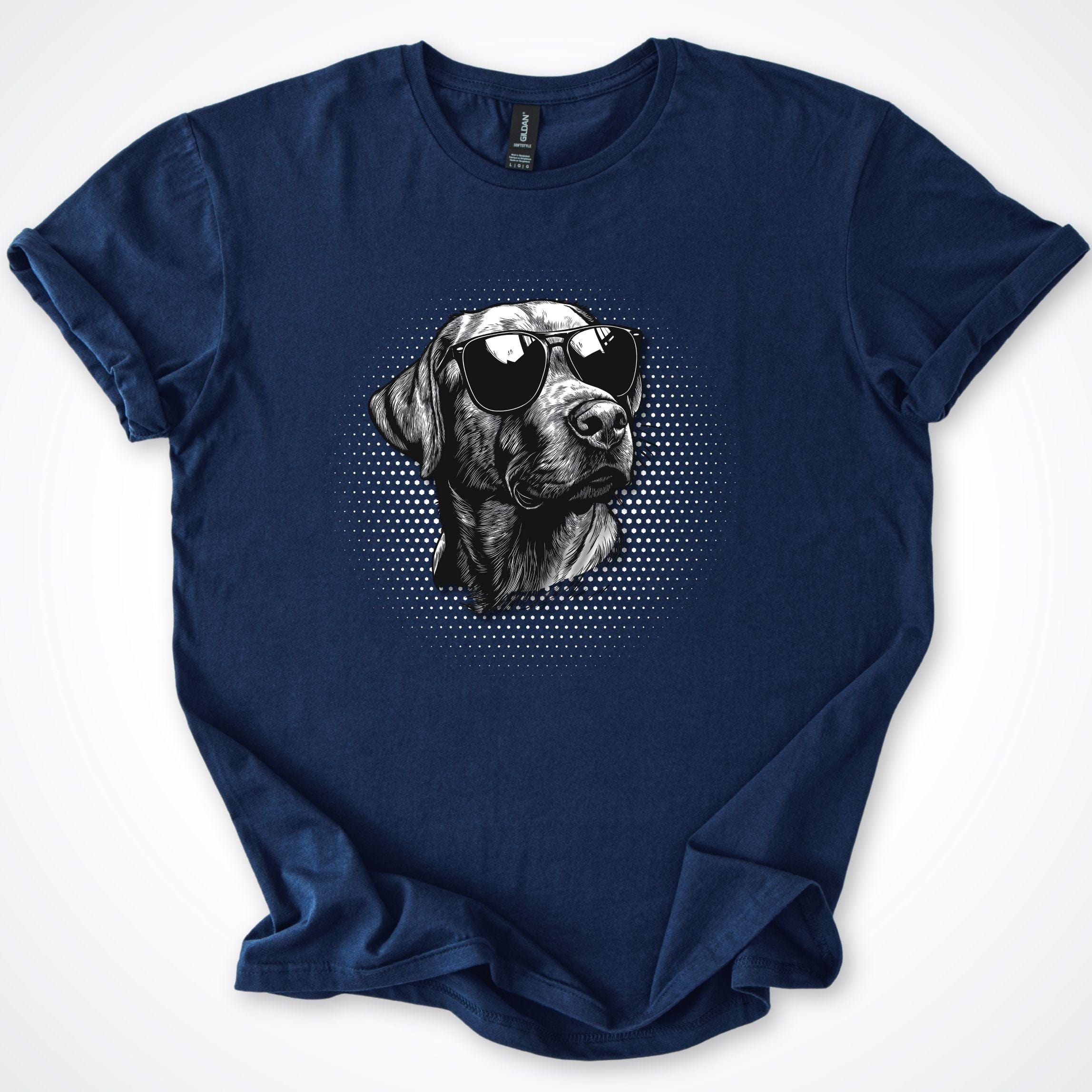 T-Shirt Navy / S Labrador Cool Dog with Sunglasses T-Shirt ReallyintoDogs