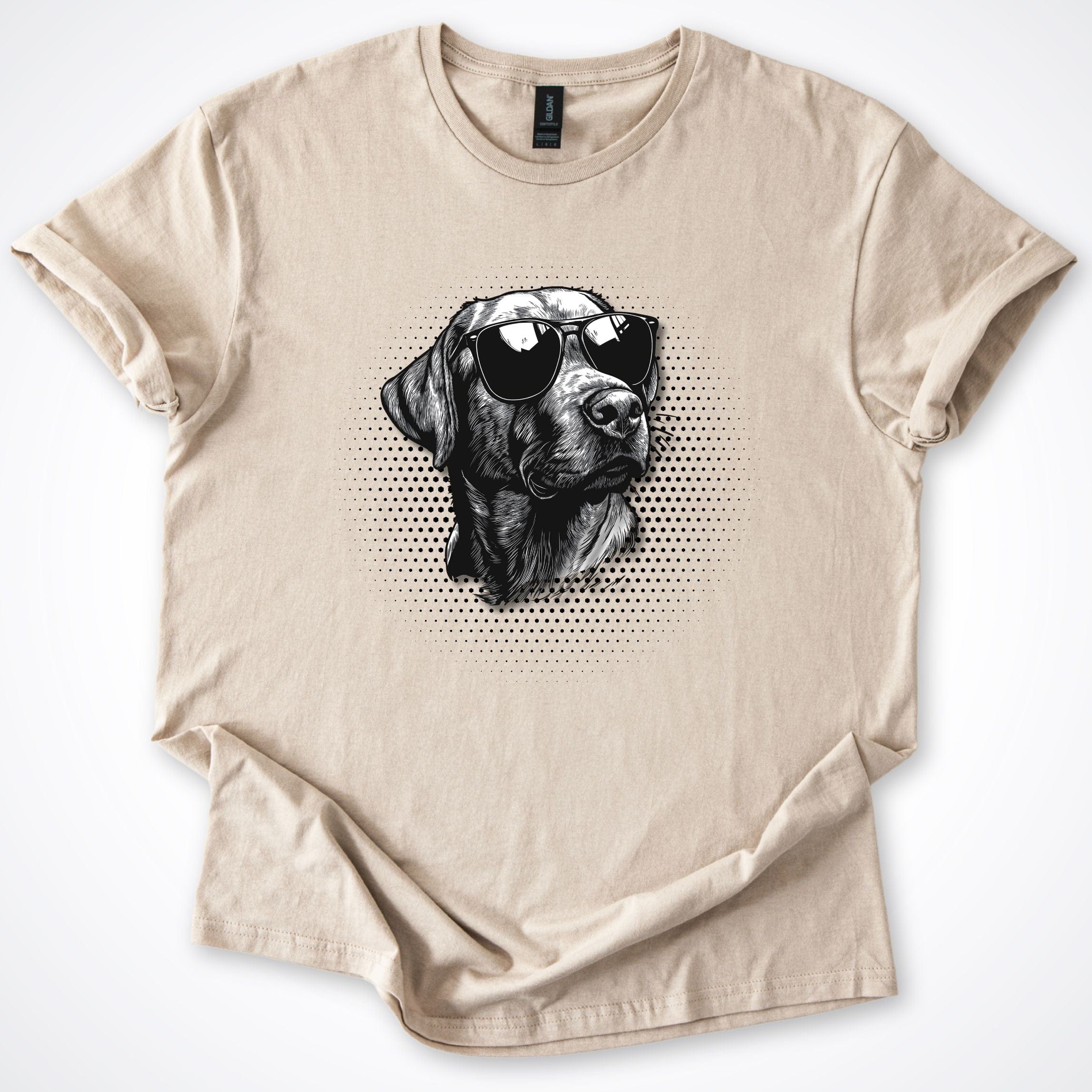 T-Shirt Sand / S Labrador Cool Dog with Sunglasses T-Shirt ReallyintoDogs