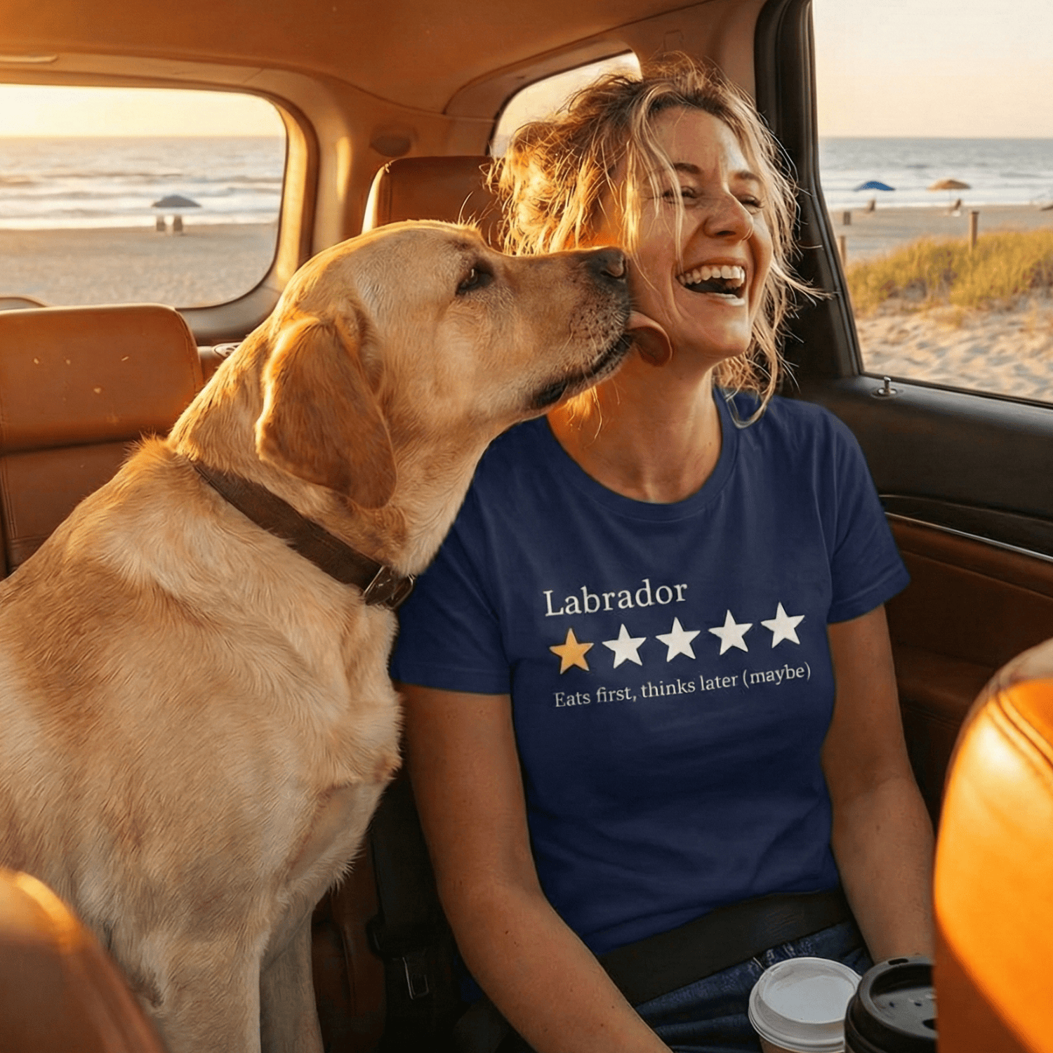 T-Shirt Navy / S Labrador One Star Review T-Shirt ReallyintoDogs