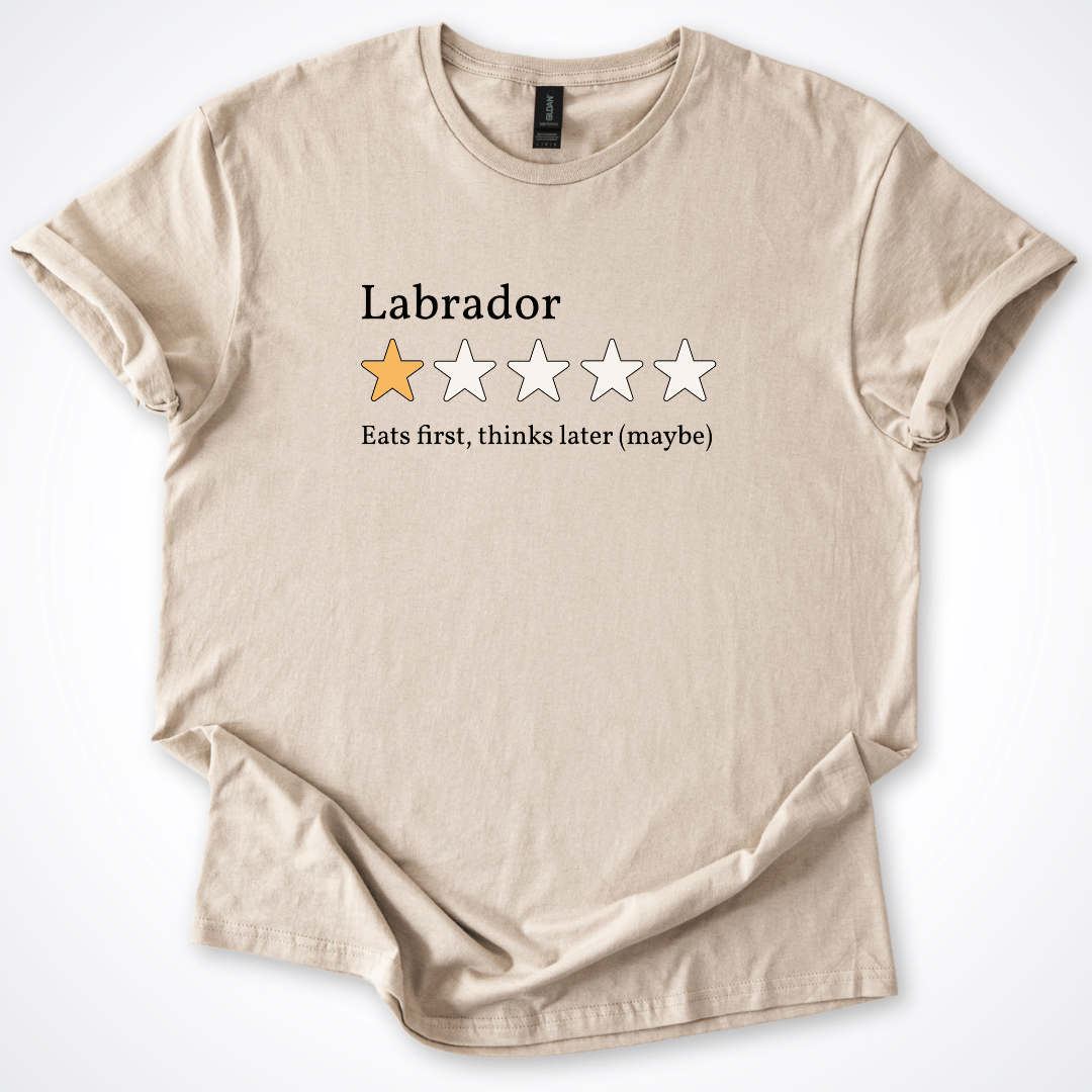 T-Shirt Sand / S Labrador One Star Review T-Shirt ReallyintoDogs